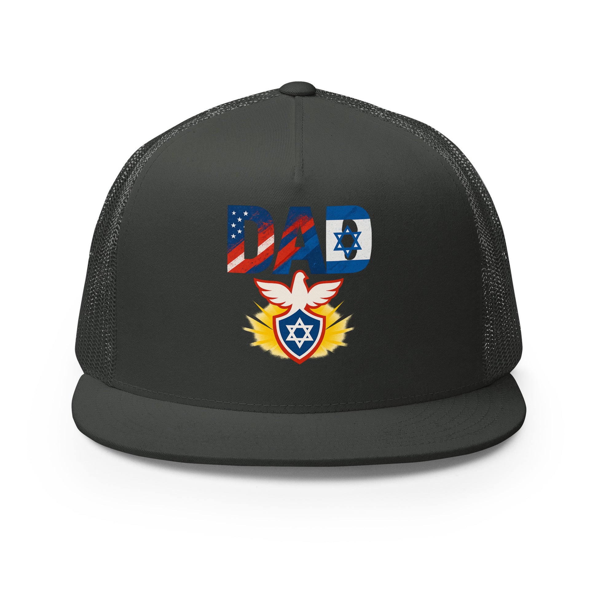 Dad Defender Of Faith 5 Panel Trucker Cap - American Zionist