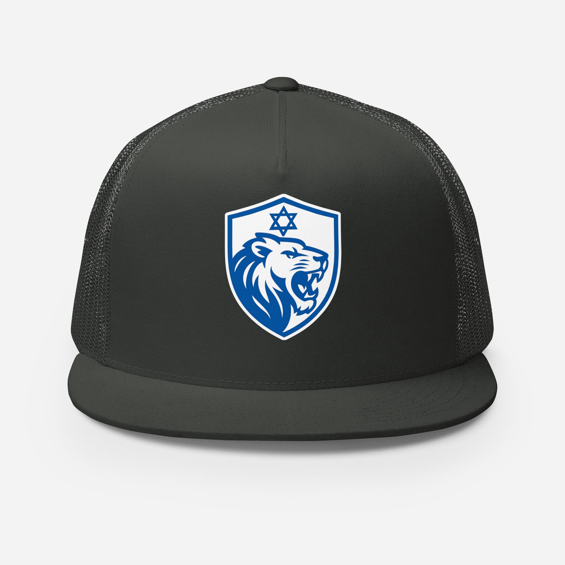 Lion Shield Of Israel 5 Panel Trucker Cap - American Zionist