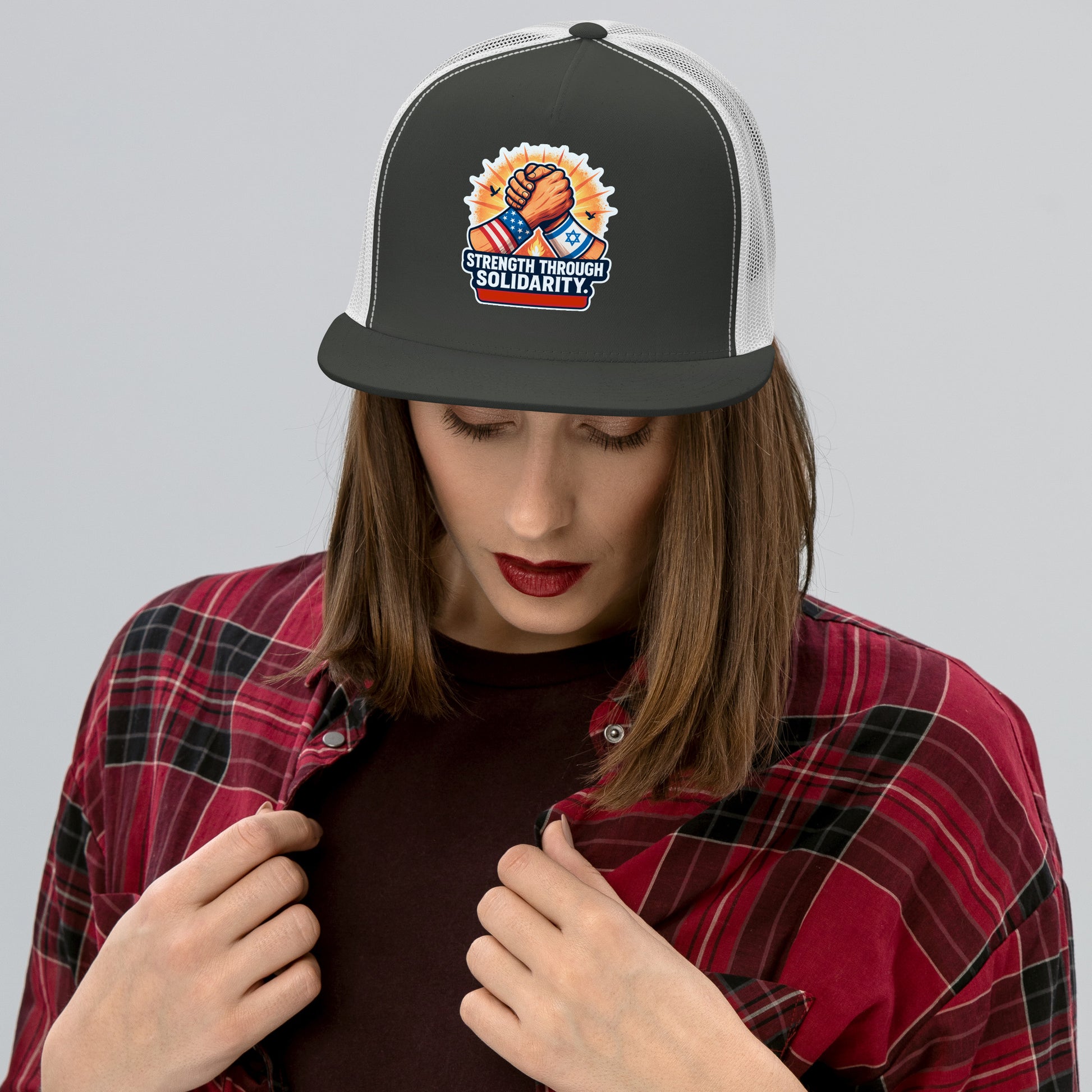 Strength Through Solidarity 5 Panel Trucker Cap - American Zionist