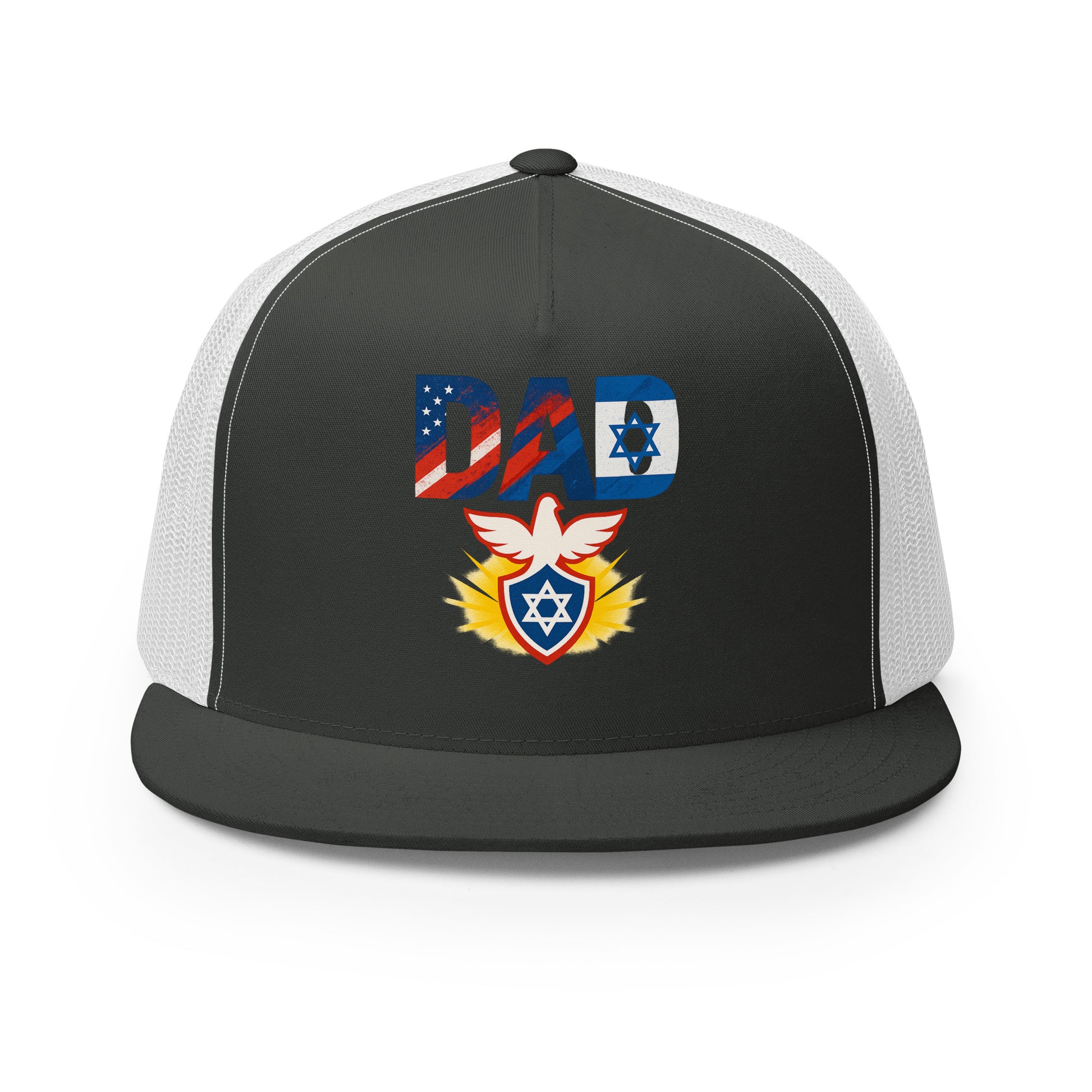 Dad Defender Of Faith 5 Panel Trucker Cap - American Zionist