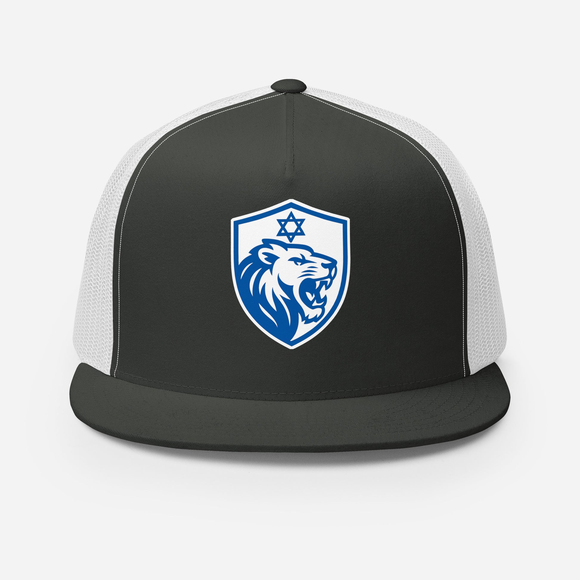 Lion Shield Of Israel 5 Panel Trucker Cap - American Zionist