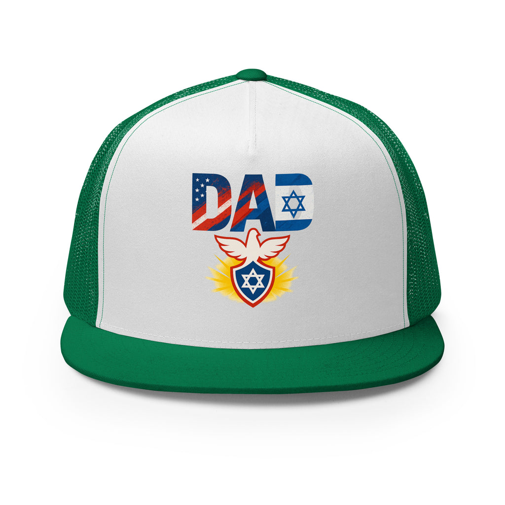 Dad Defender Of Faith 5 Panel Trucker Cap - American Zionist