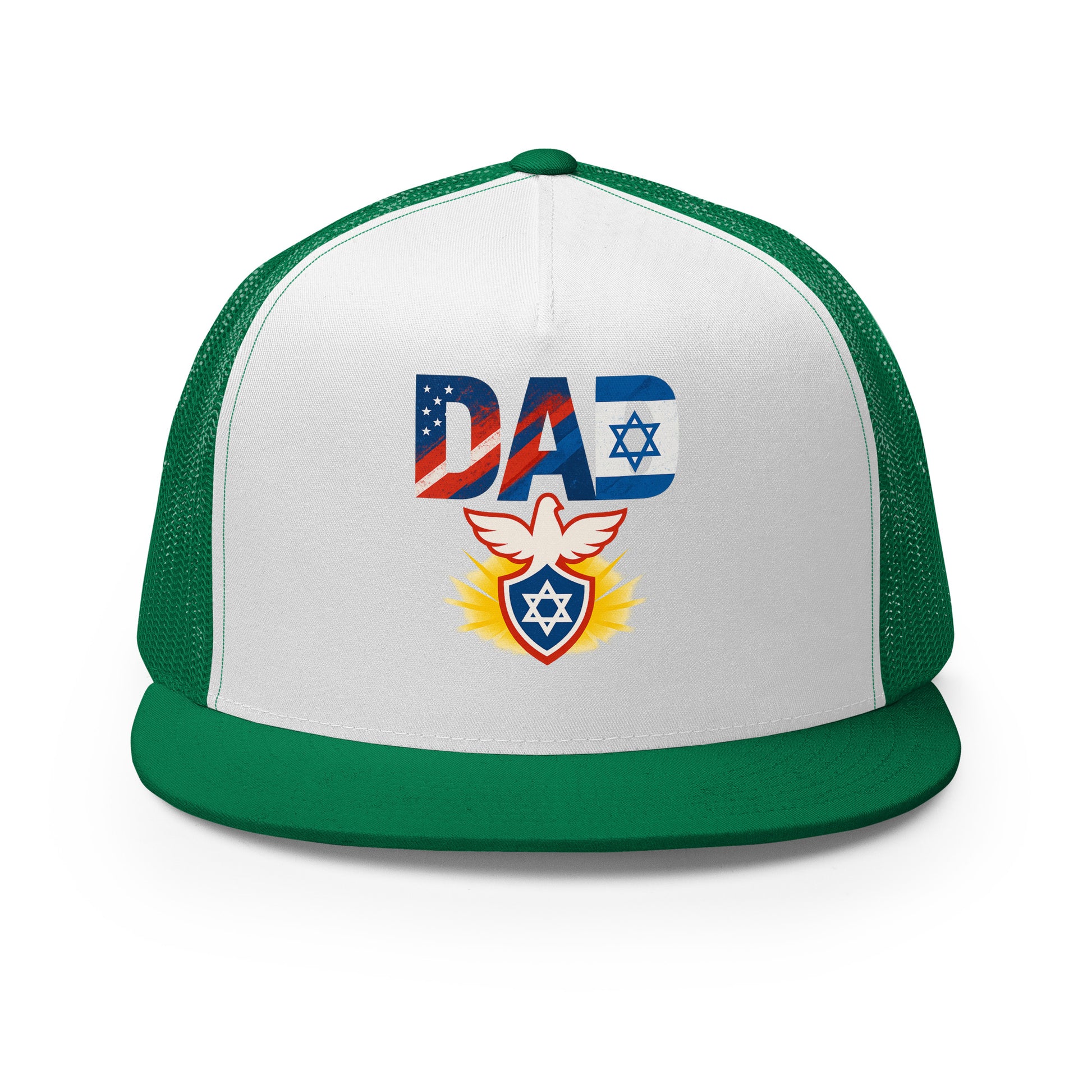 Dad Defender Of Faith 5 Panel Trucker Cap - American Zionist