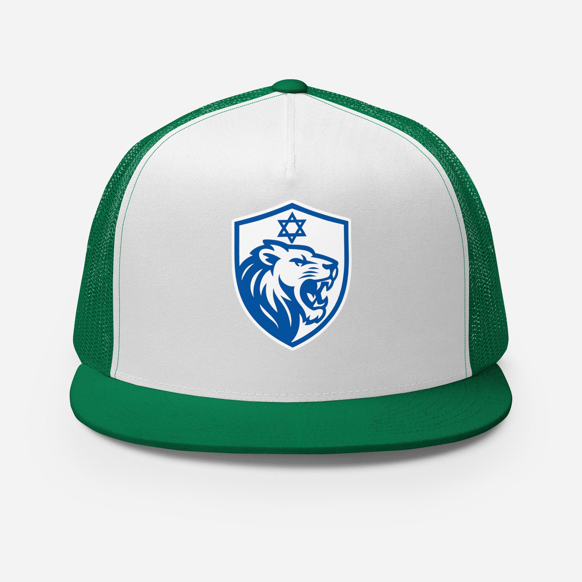 Lion Shield Of Israel 5 Panel Trucker Cap - American Zionist