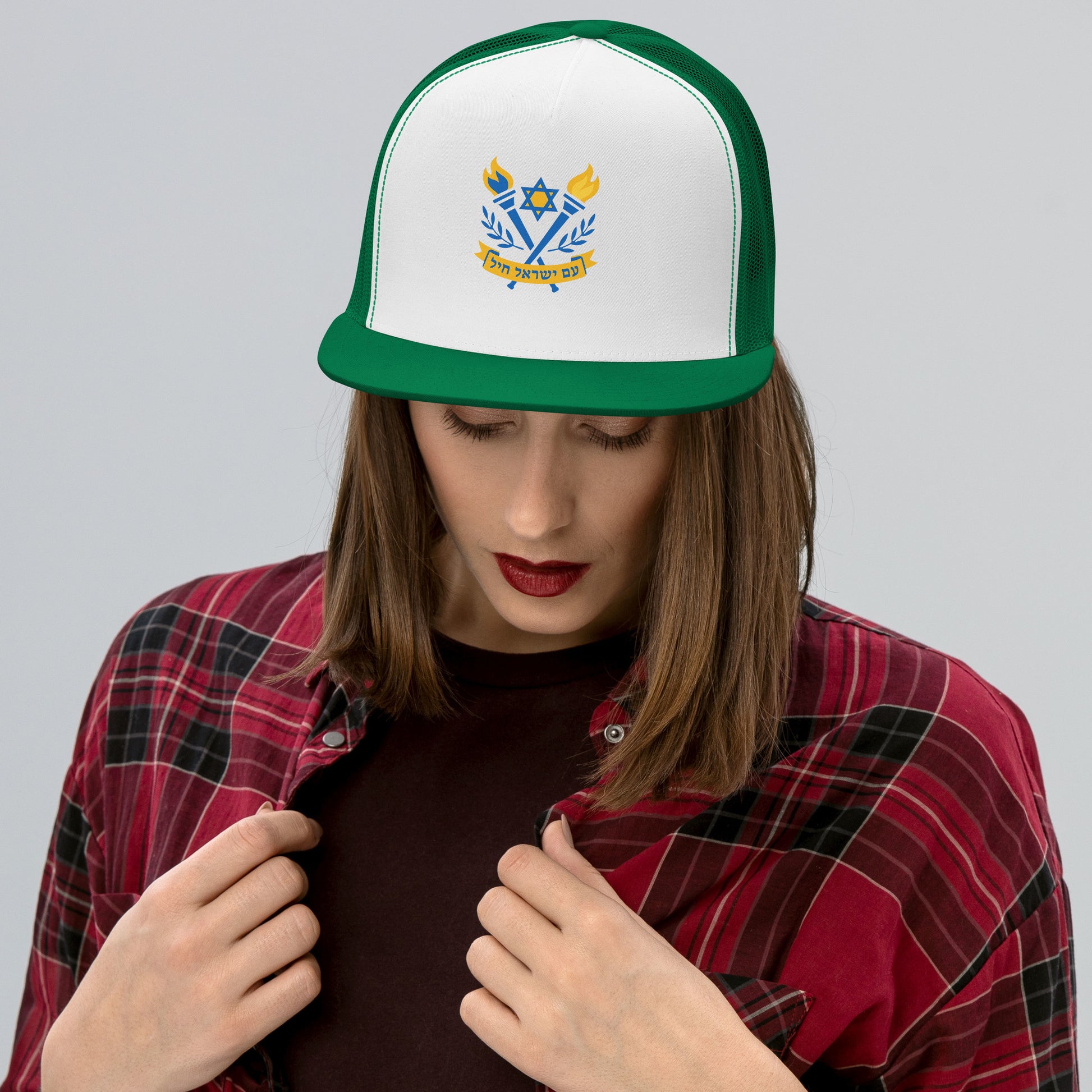 Torches Of Chai 5 Panel Trucker Cap - American Zionist
