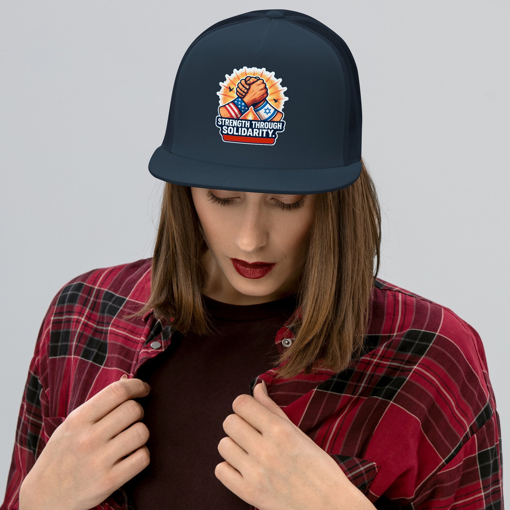 Strength Through Solidarity 5 Panel Trucker Cap - American Zionist