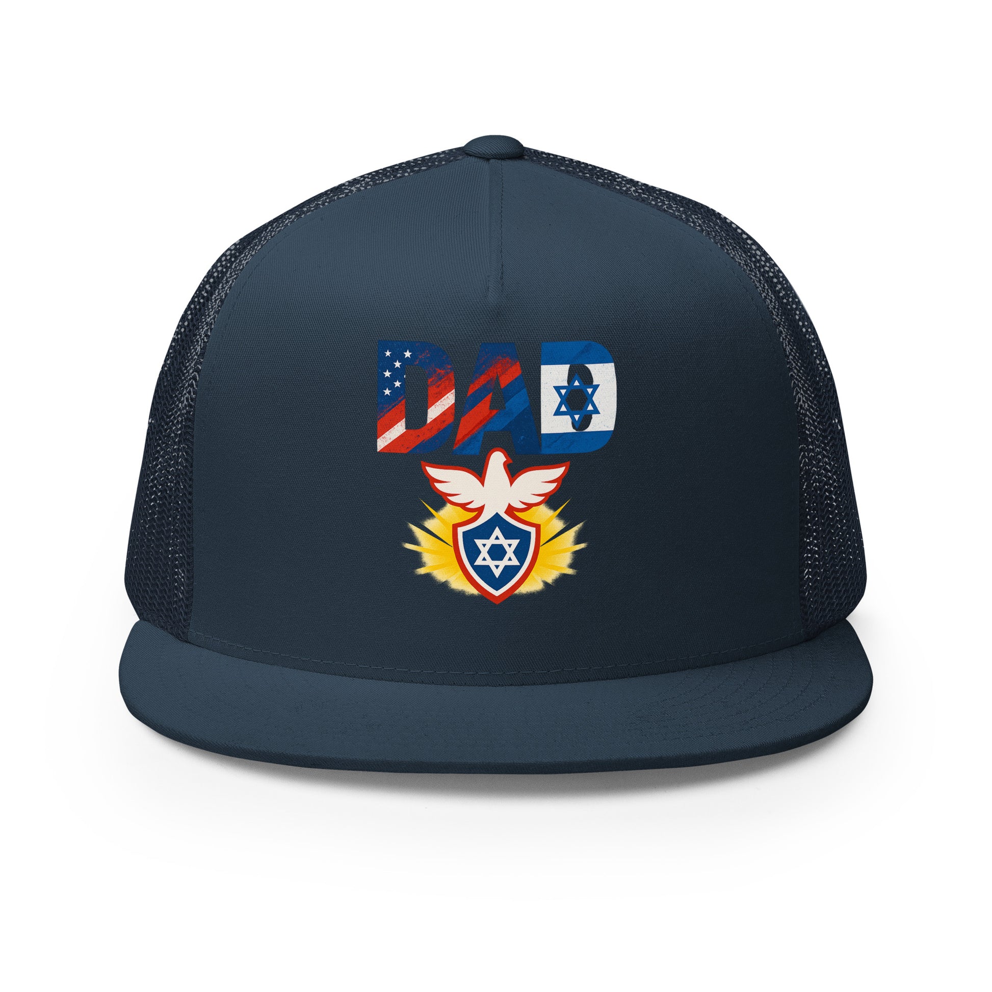 Dad Defender Of Faith 5 Panel Trucker Cap - American Zionist