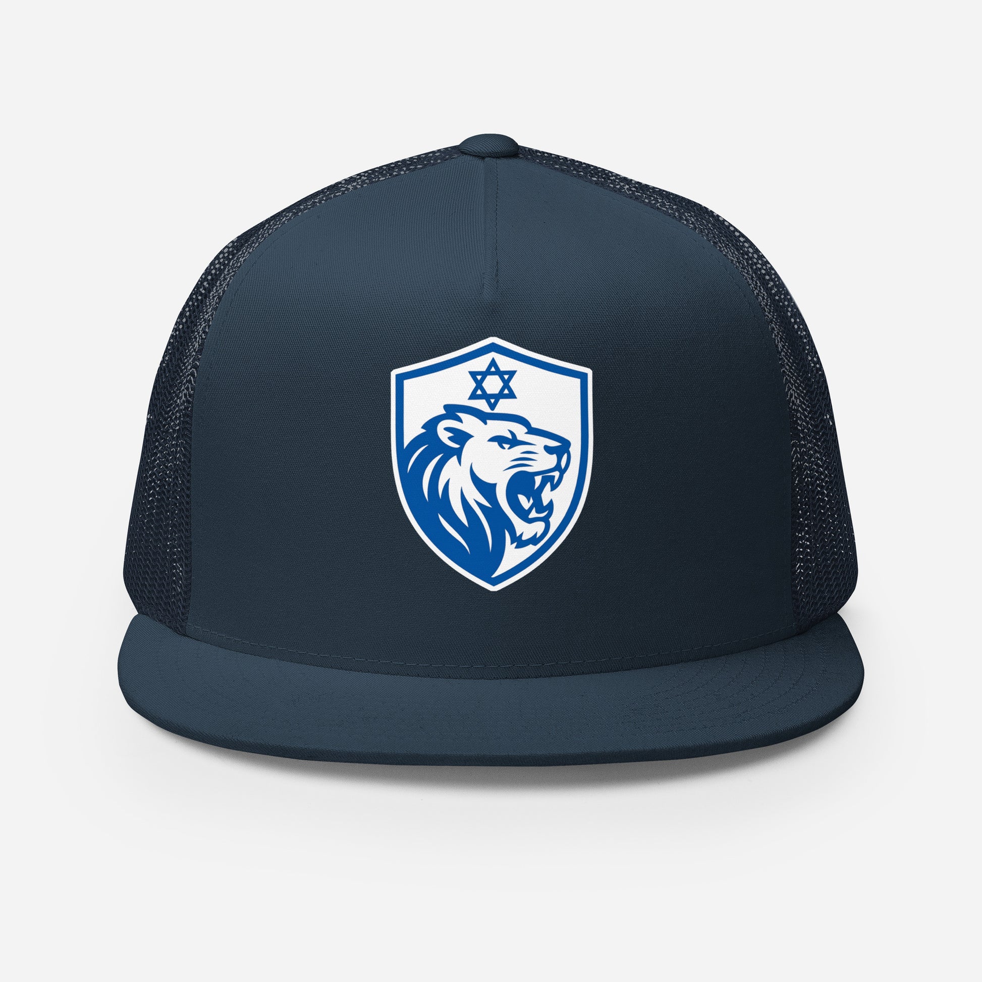 Lion Shield Of Israel 5 Panel Trucker Cap - American Zionist