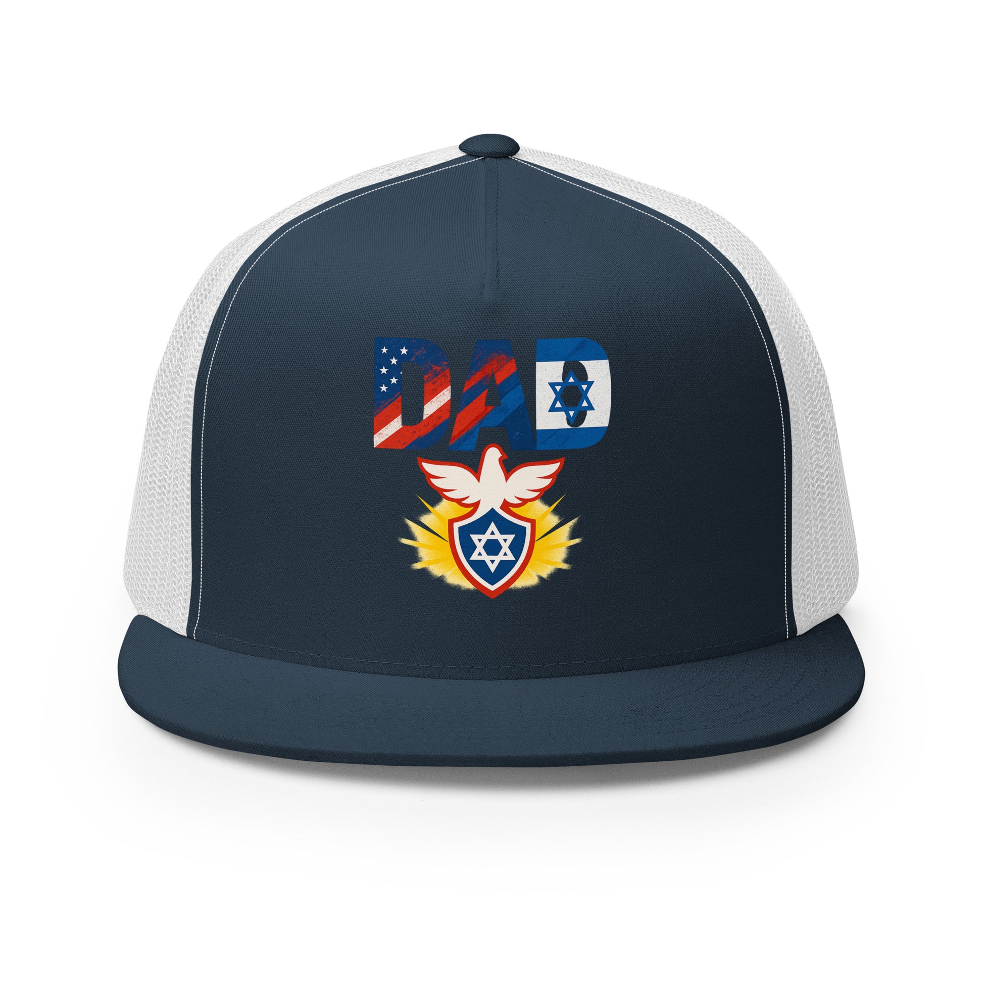 Dad Defender Of Faith 5 Panel Trucker Cap - American Zionist