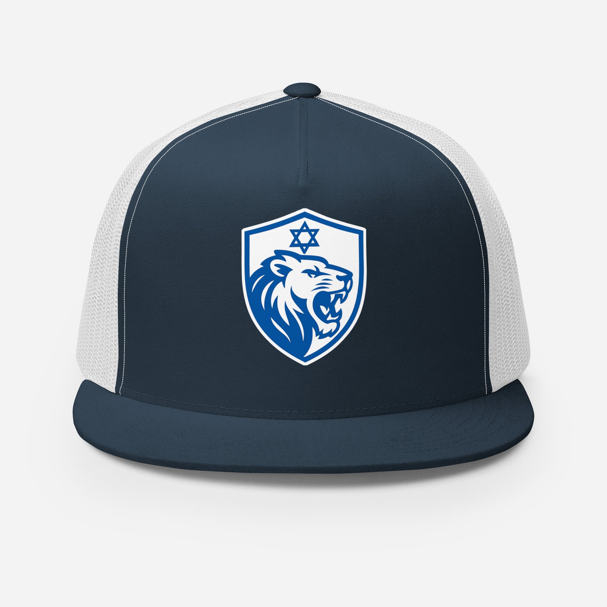 Lion Shield Of Israel 5 Panel Trucker Cap - American Zionist