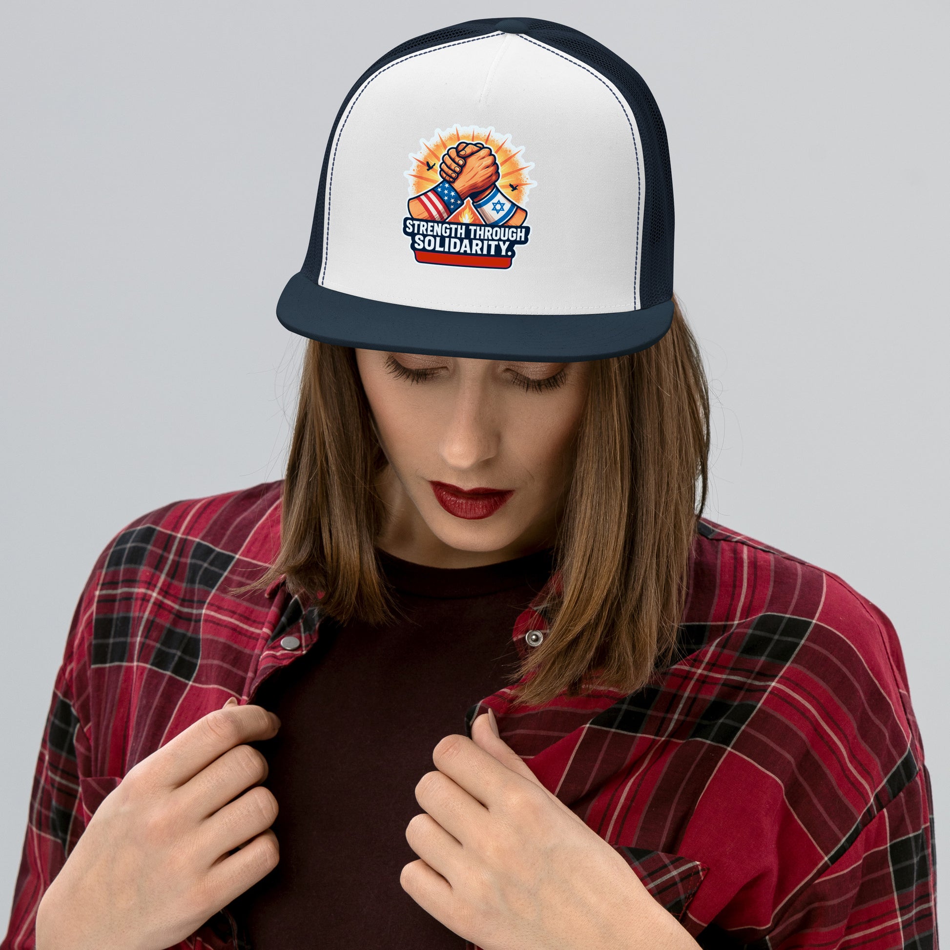 Strength Through Solidarity 5 Panel Trucker Cap - American Zionist