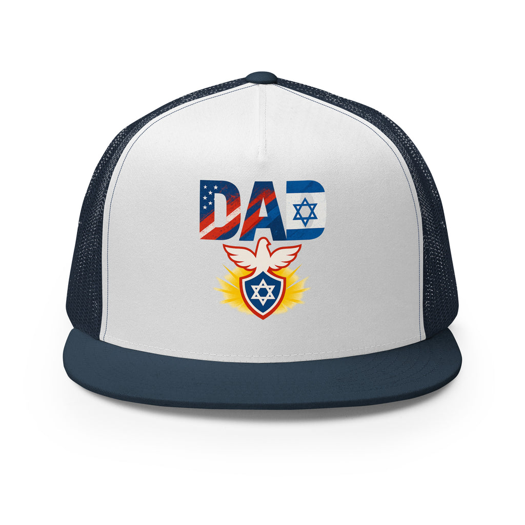 Dad Defender Of Faith 5 Panel Trucker Cap - American Zionist