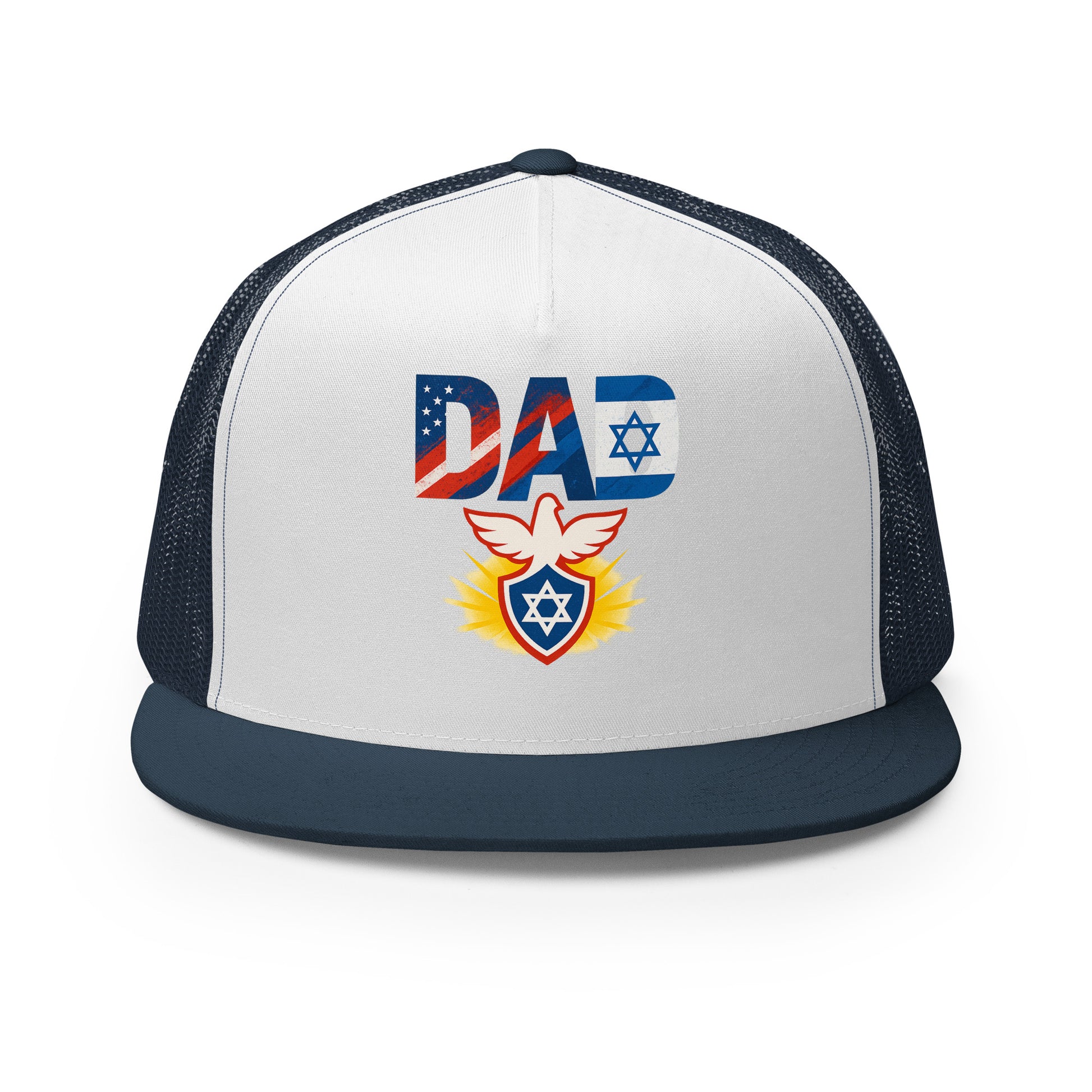 Dad Defender Of Faith 5 Panel Trucker Cap - American Zionist