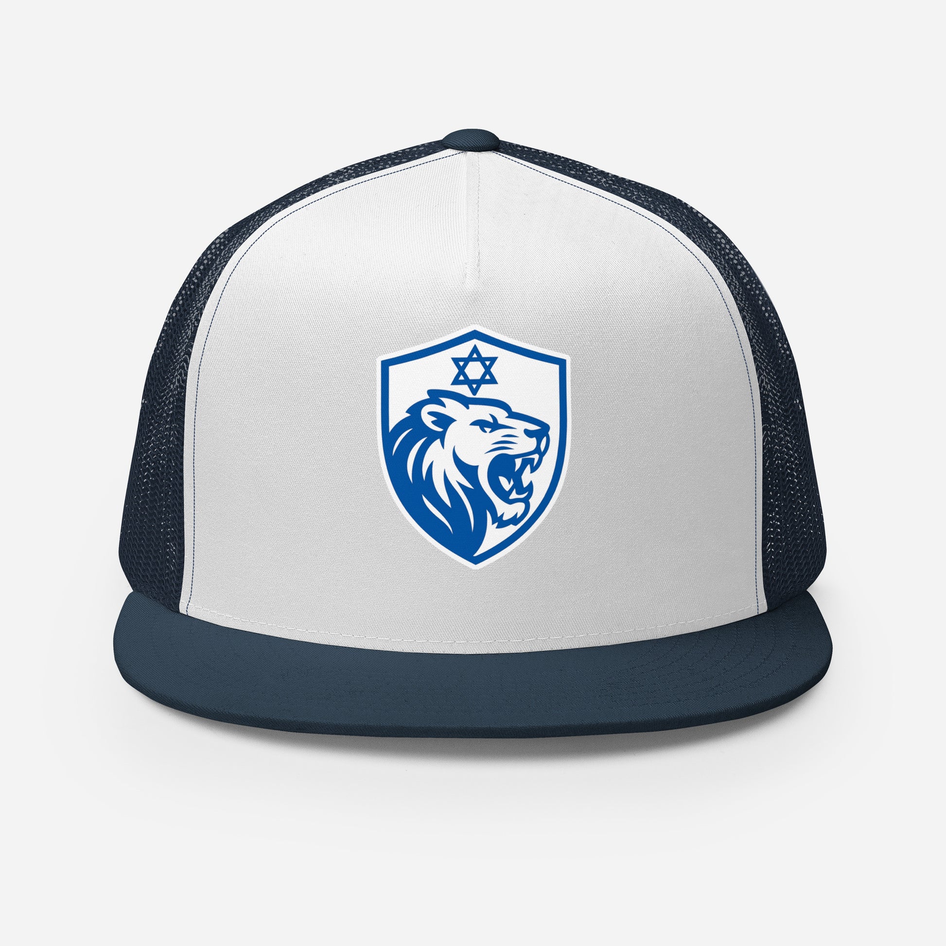 Lion Shield Of Israel 5 Panel Trucker Cap - American Zionist