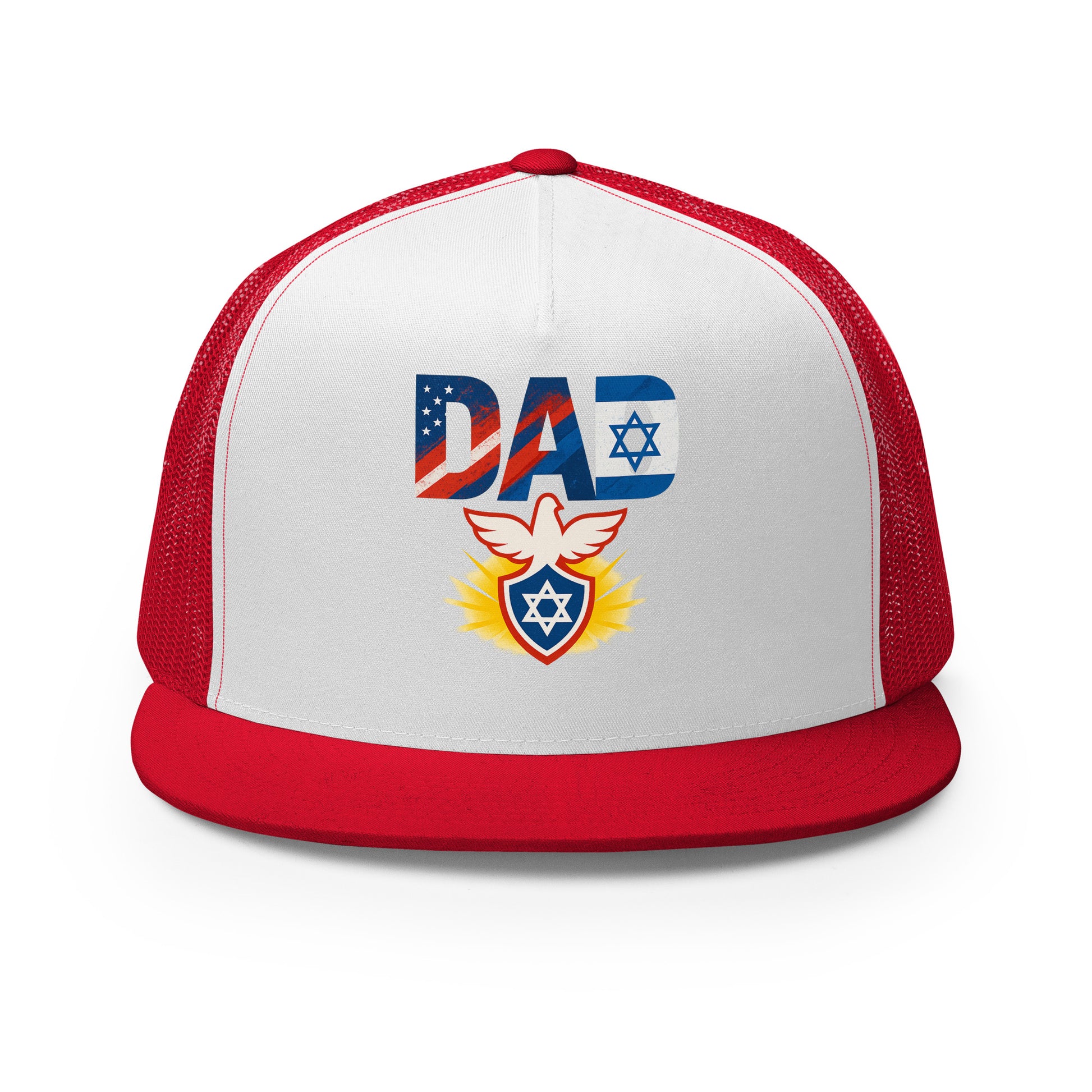 Dad Defender Of Faith 5 Panel Trucker Cap - American Zionist
