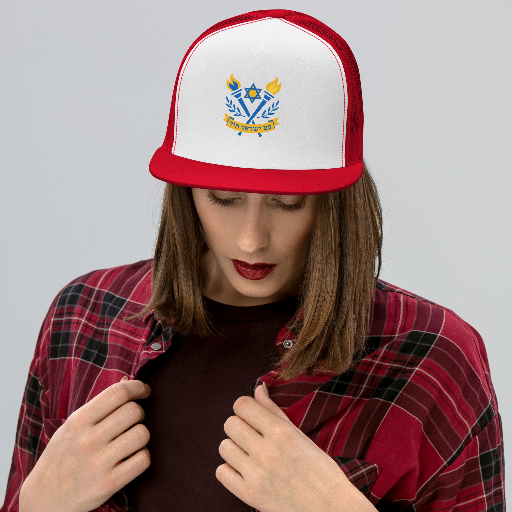 Torches Of Chai 5 Panel Trucker Cap - American Zionist
