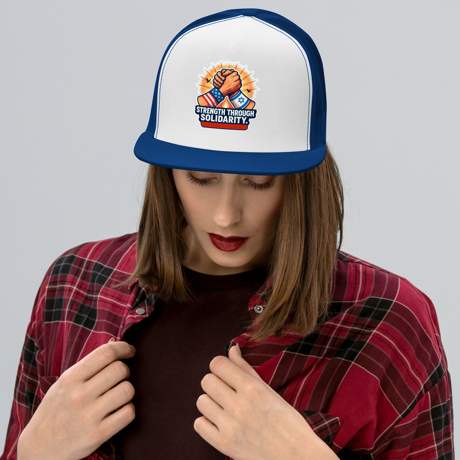 Strength Through Solidarity 5 Panel Trucker Cap - American Zionist