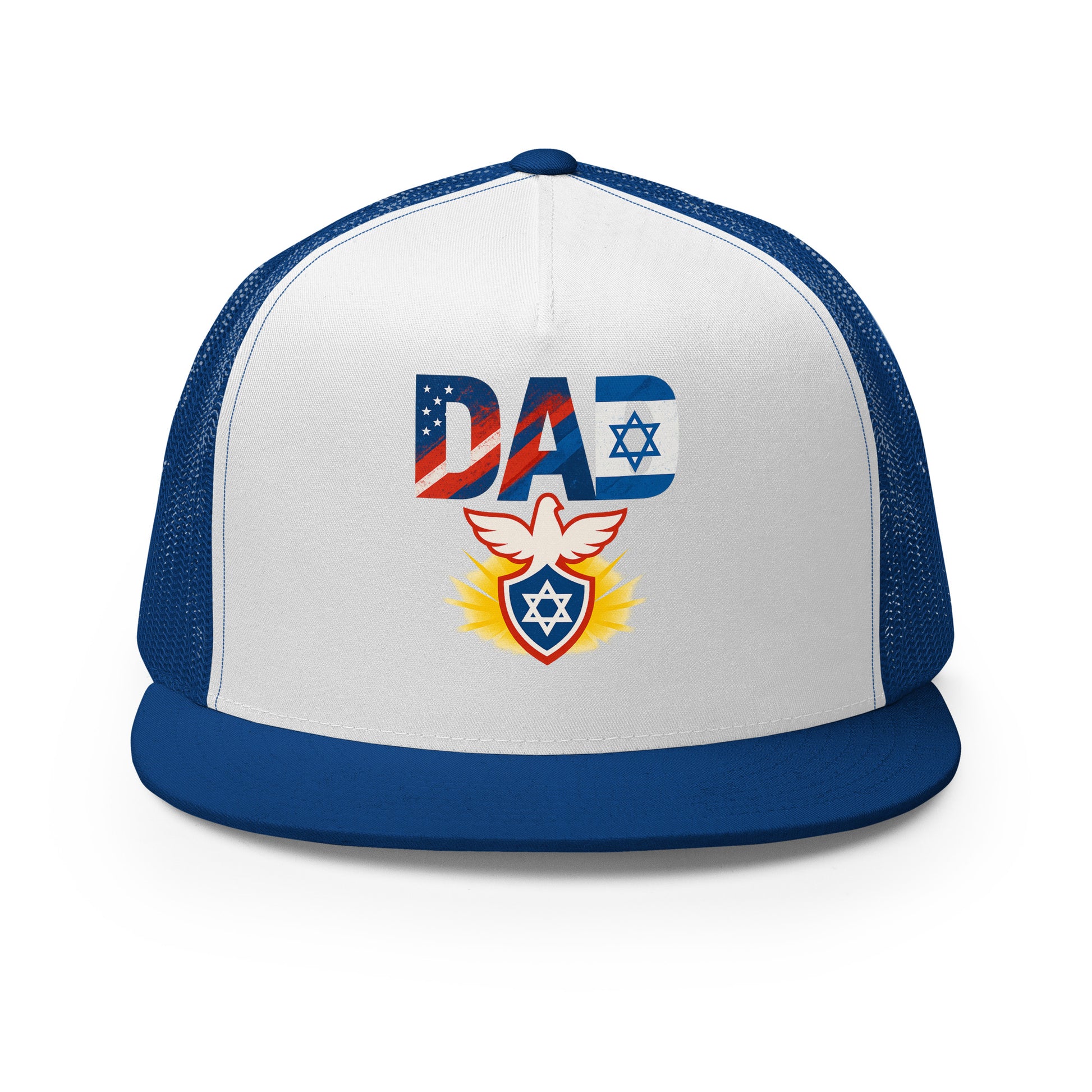 Dad Defender Of Faith 5 Panel Trucker Cap - American Zionist