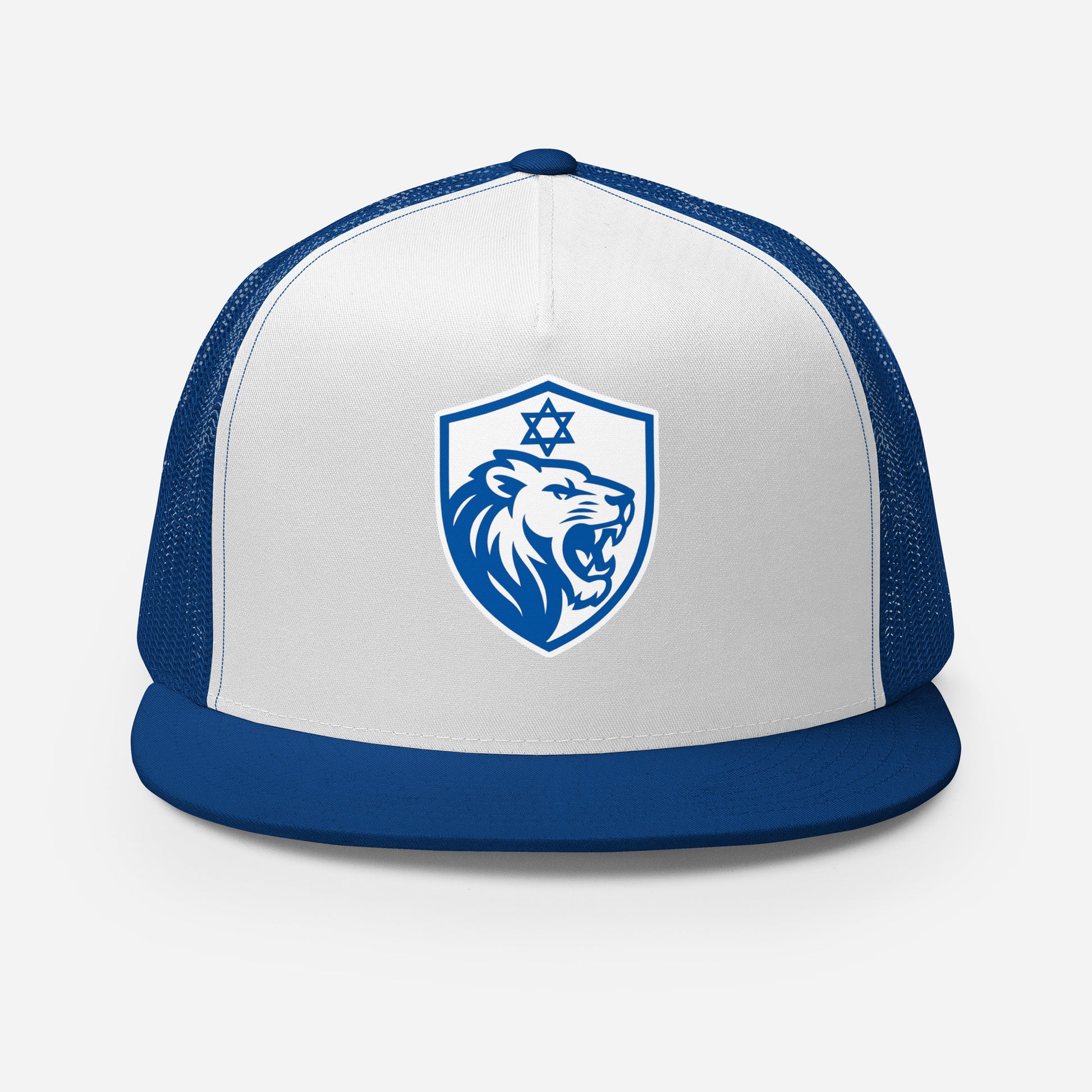 Lion Shield Of Israel 5 Panel Trucker Cap - American Zionist