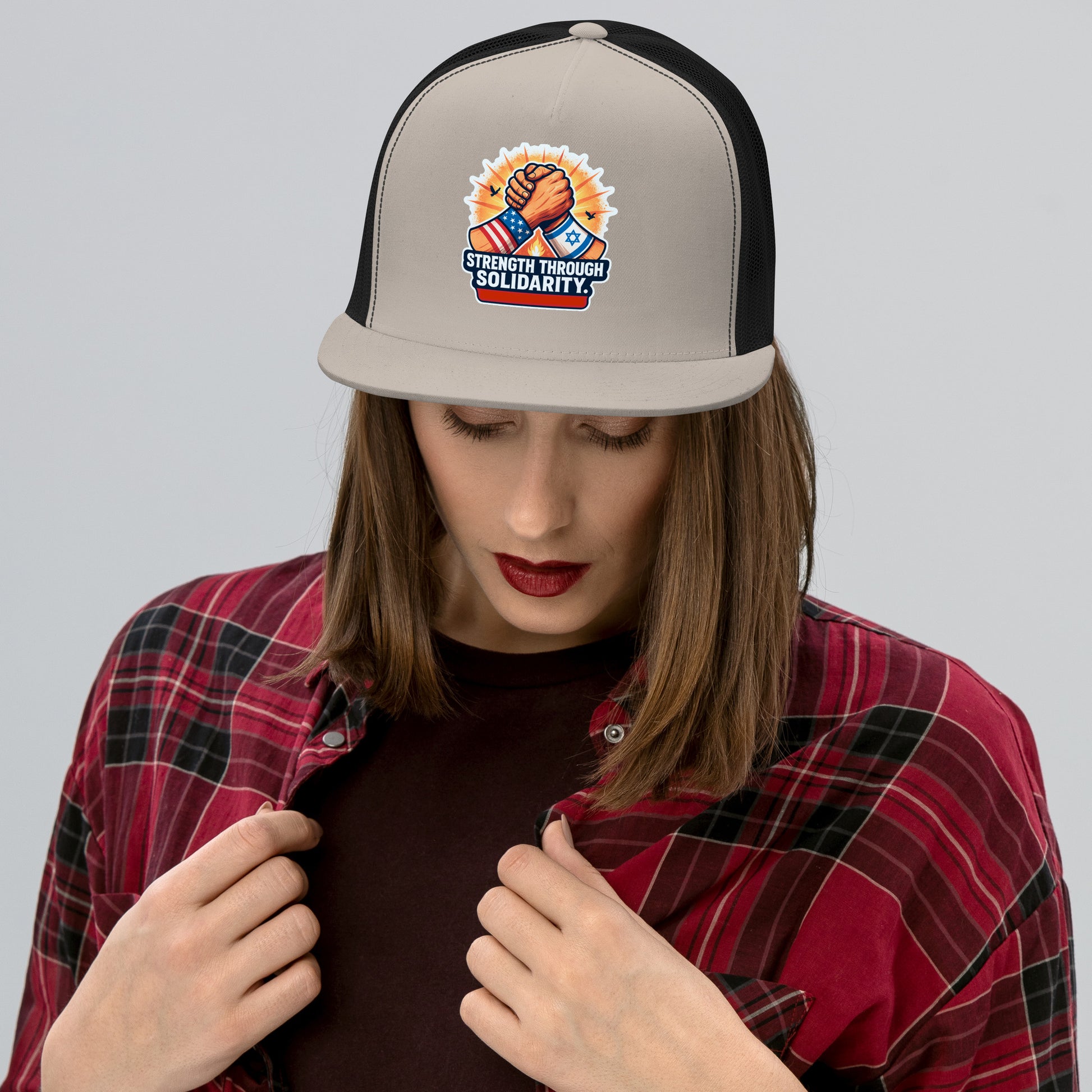 Strength Through Solidarity 5 Panel Trucker Cap - American Zionist