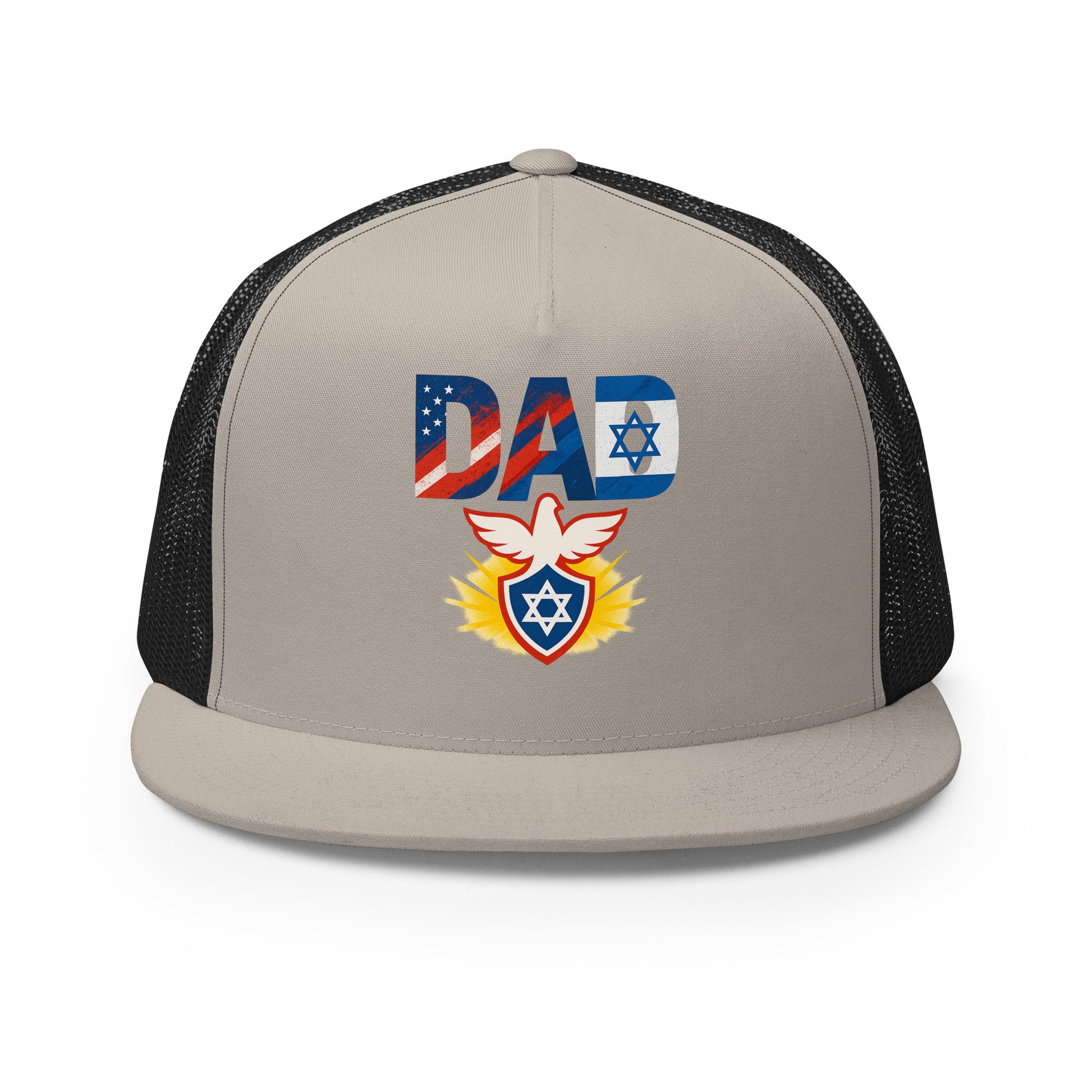 Dad Defender Of Faith 5 Panel Trucker Cap - American Zionist