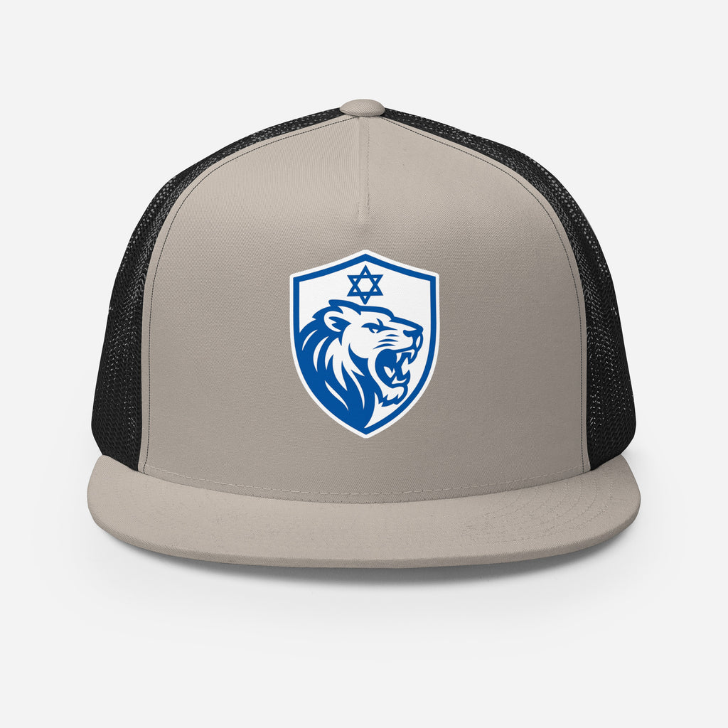 Lion Shield Of Israel 5 Panel Trucker Cap - American Zionist