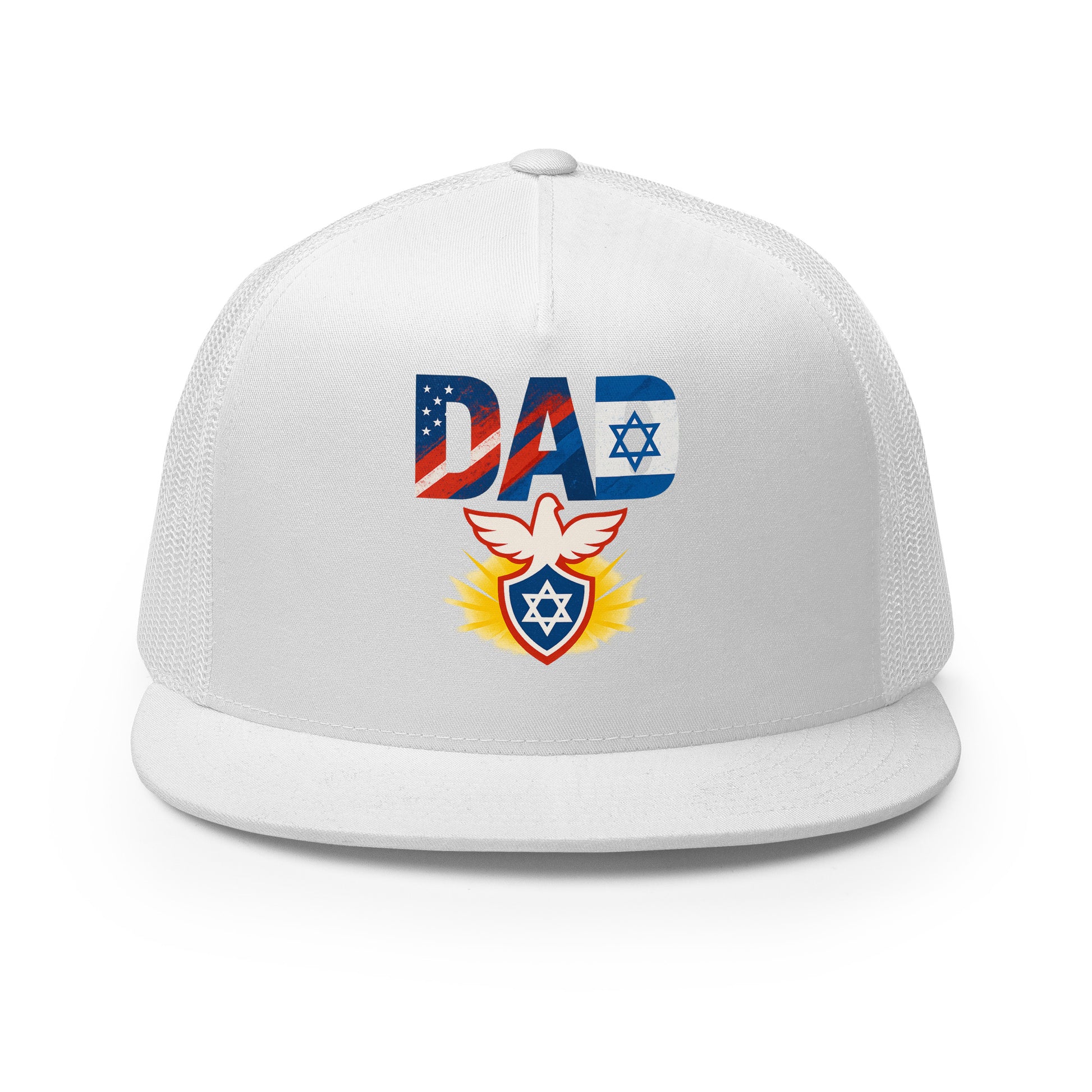 Dad Defender Of Faith 5 Panel Trucker Cap - American Zionist