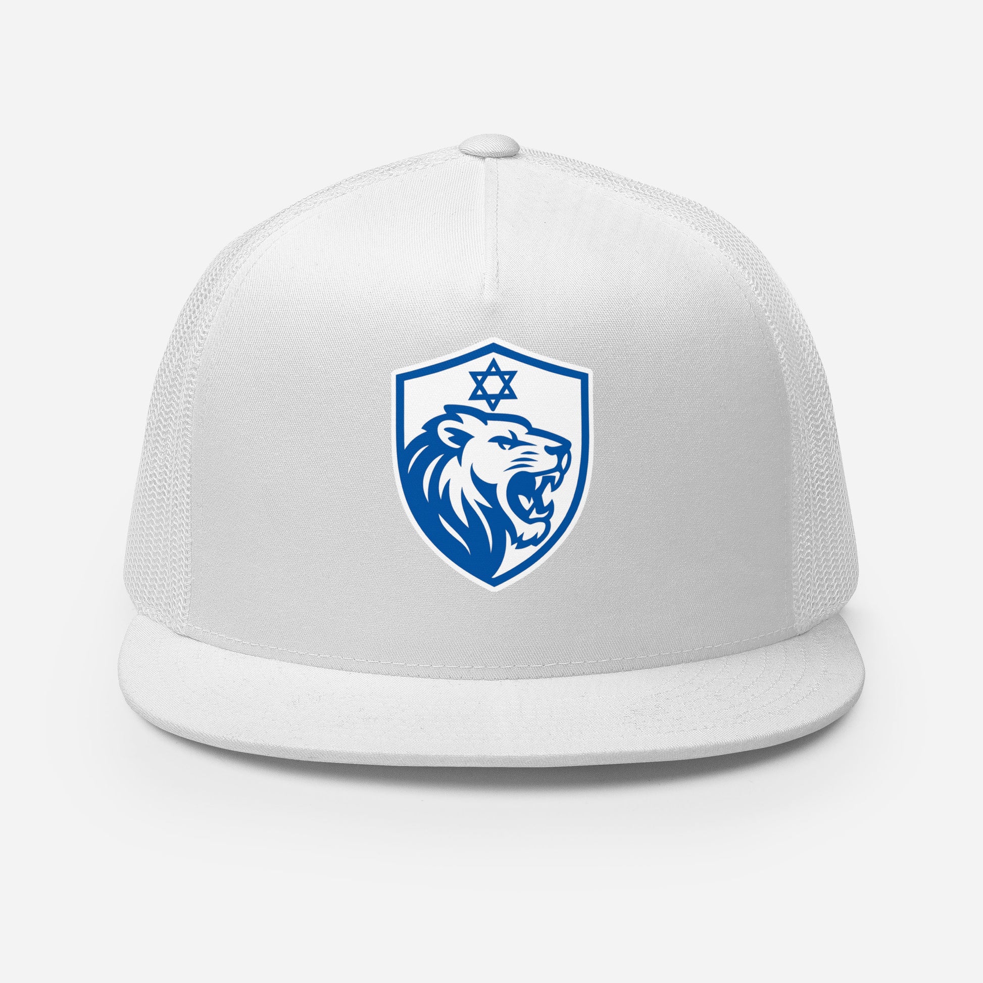 Lion Shield Of Israel 5 Panel Trucker Cap - American Zionist