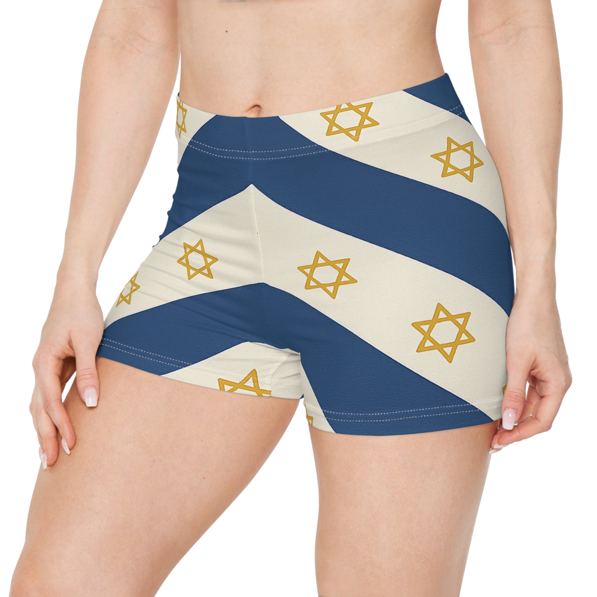 Israel Regalia Stripe Women's Shorts (AOP) - American Zionist
