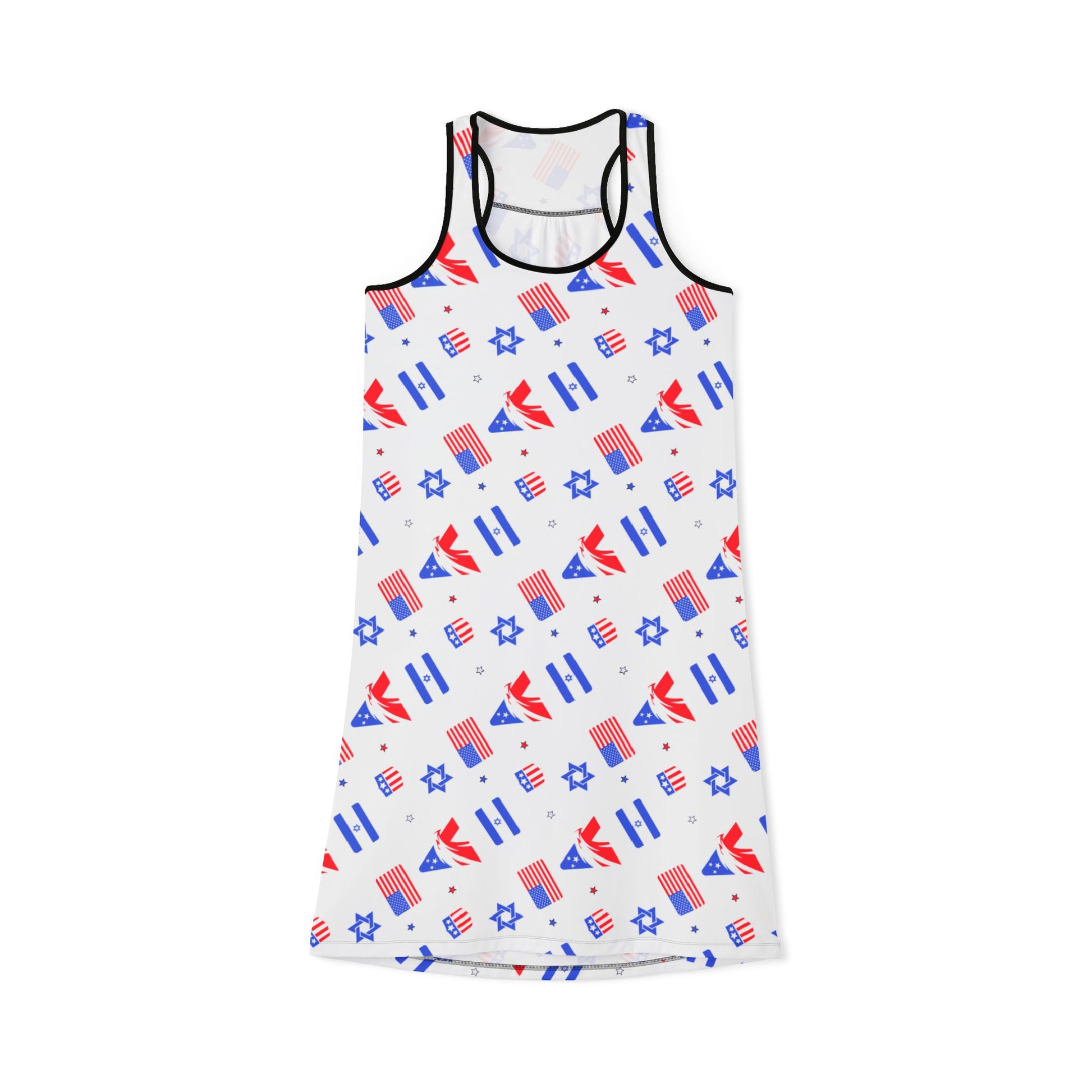 Zionist Eagle Pattern Women's Racerback Dress (AOP) - American Zionist