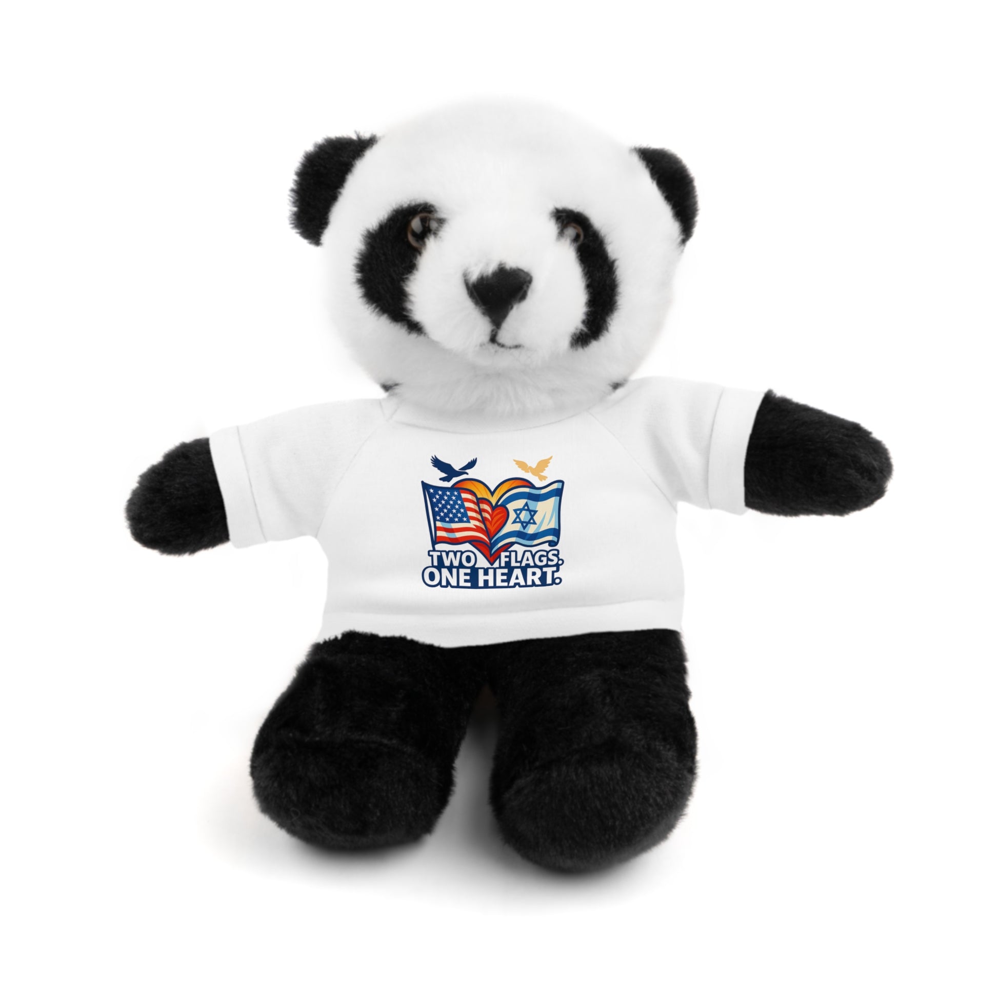 Two Flags. One Heart Stuffed Animals with Tee - American Zionist