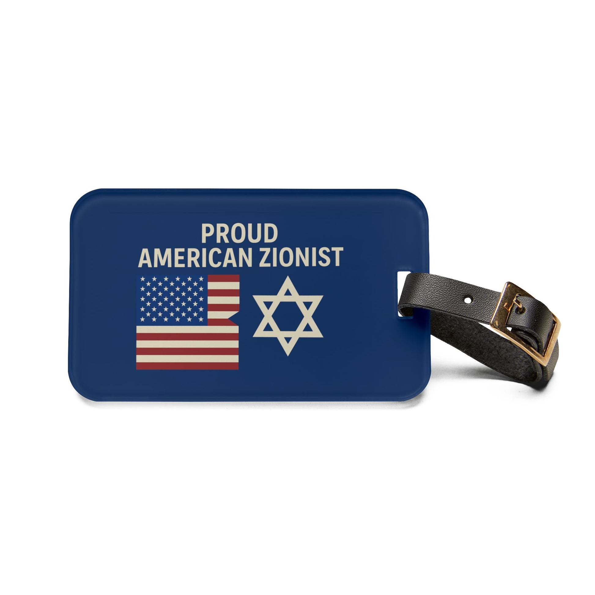 Blue Proud American Zionist Luggage Tag - American Zionist