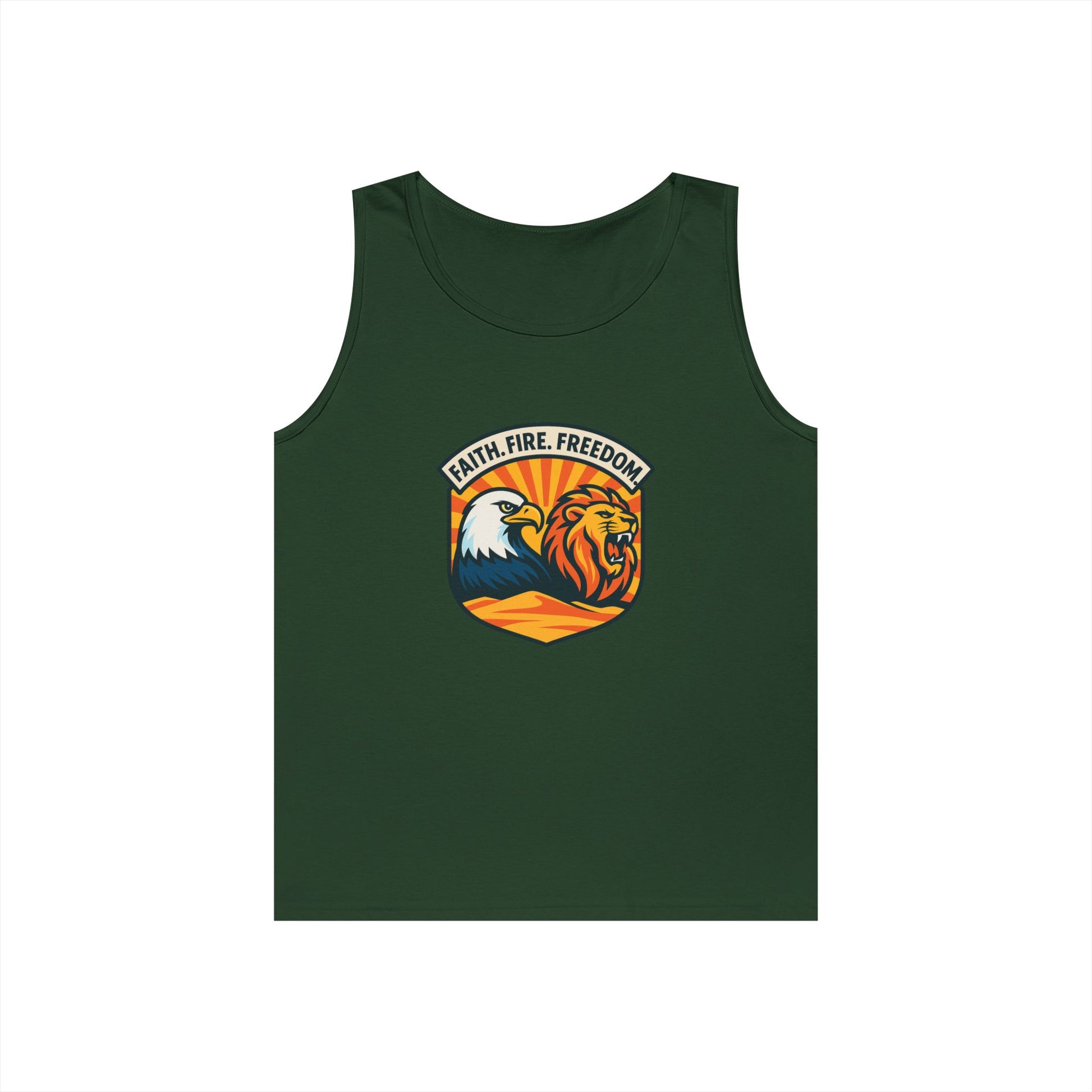 Lions Eagles Rise Unisex Heavy Cotton Tank Top - American Zionist