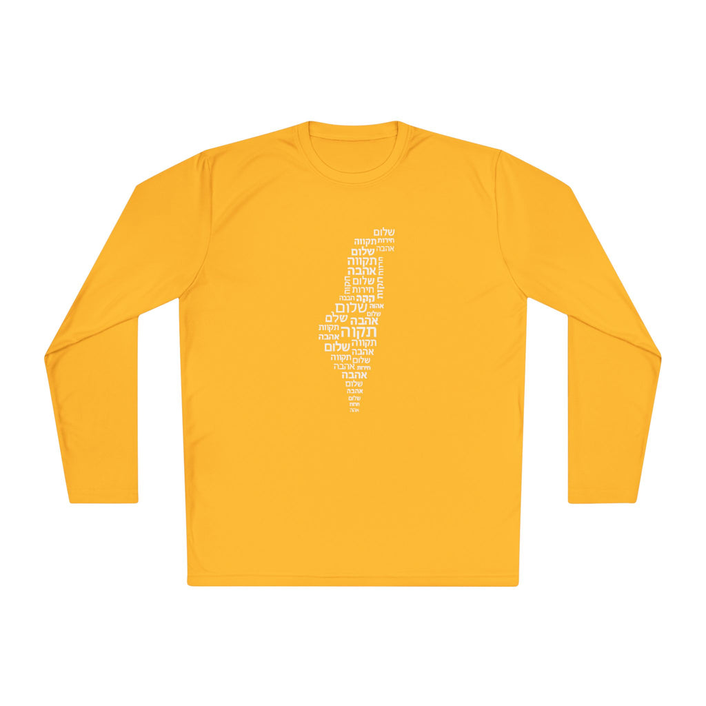 Hebrew Letters Unisex Lightweight Long Sleeve Tee - American Zionist