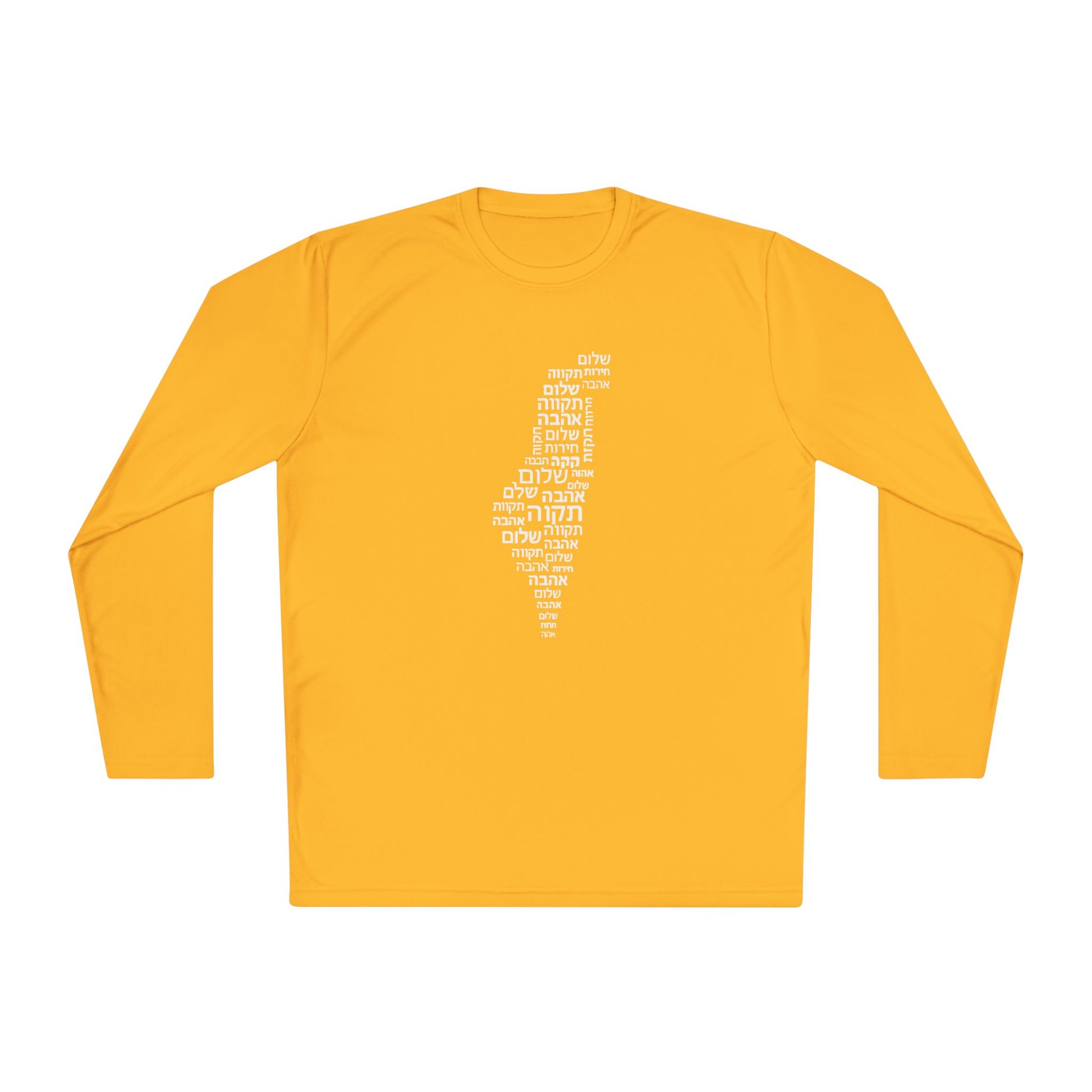 Hebrew Letters Unisex Lightweight Long Sleeve Tee - American Zionist