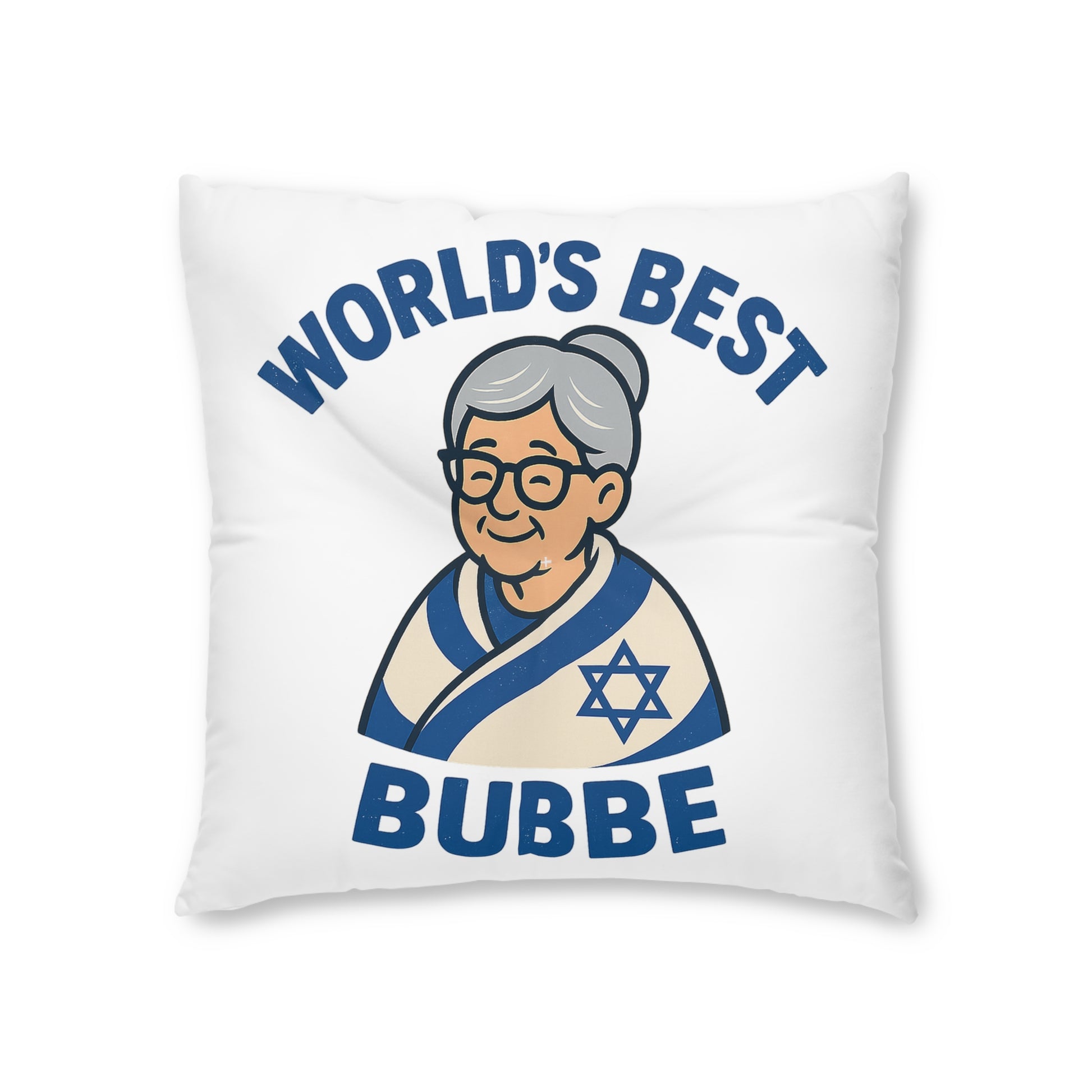 Best Bubbe Tufted Floor Pillow, Square - American Zionist