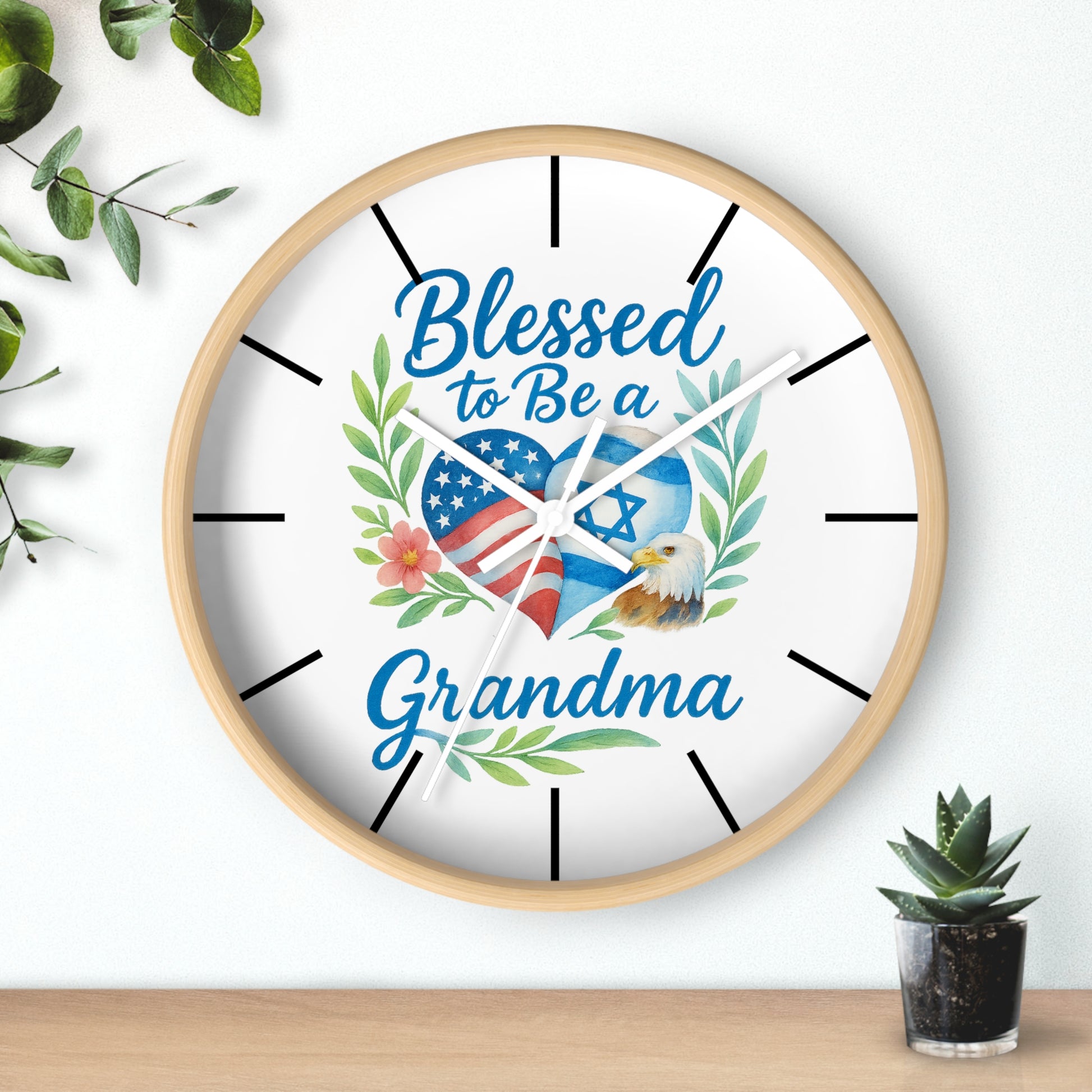 Blessed To Be A Grandma Wall Clock - American Zionist