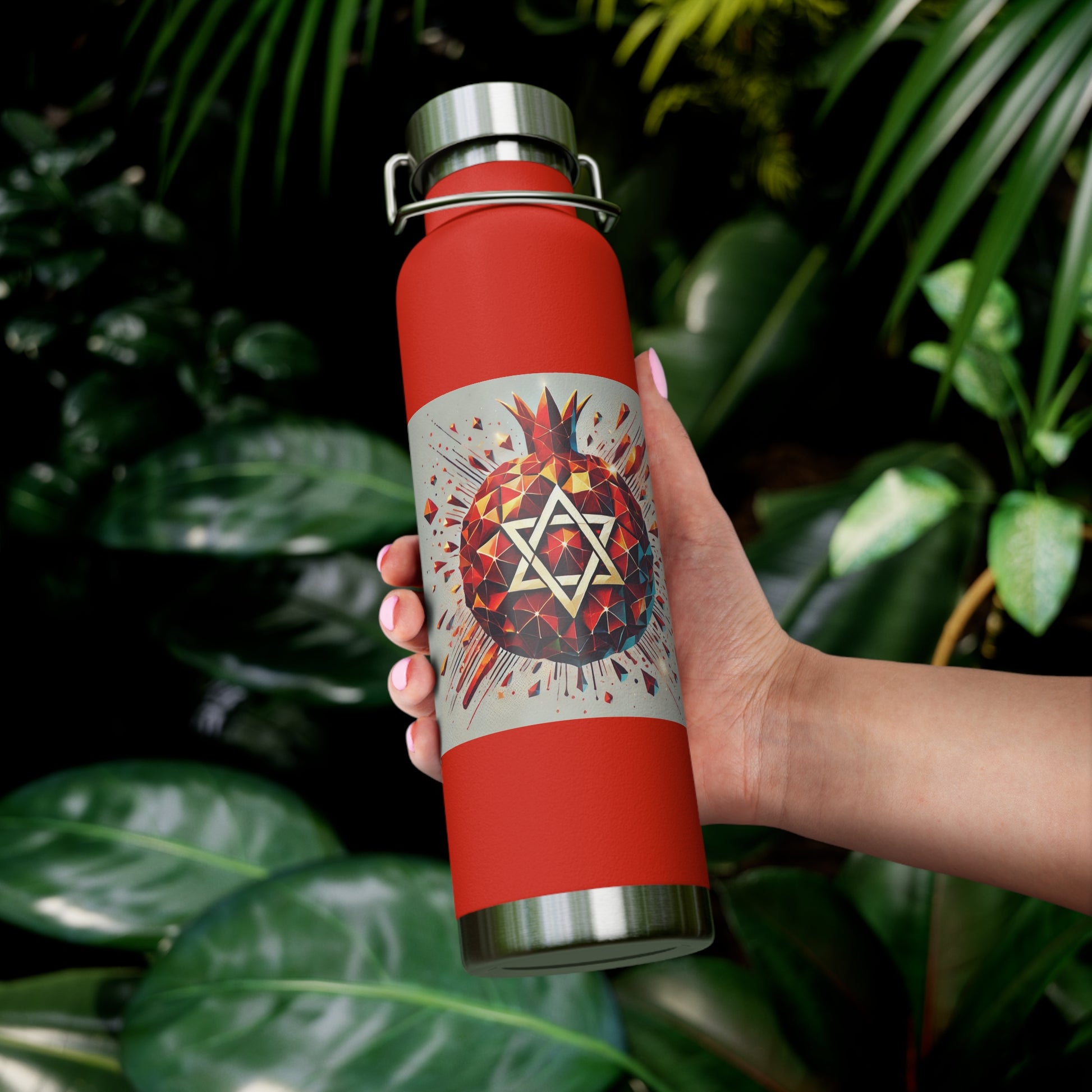 Pomegranate Star of David Copper Vacuum Insulated Bottle, 22oz - American Zionist