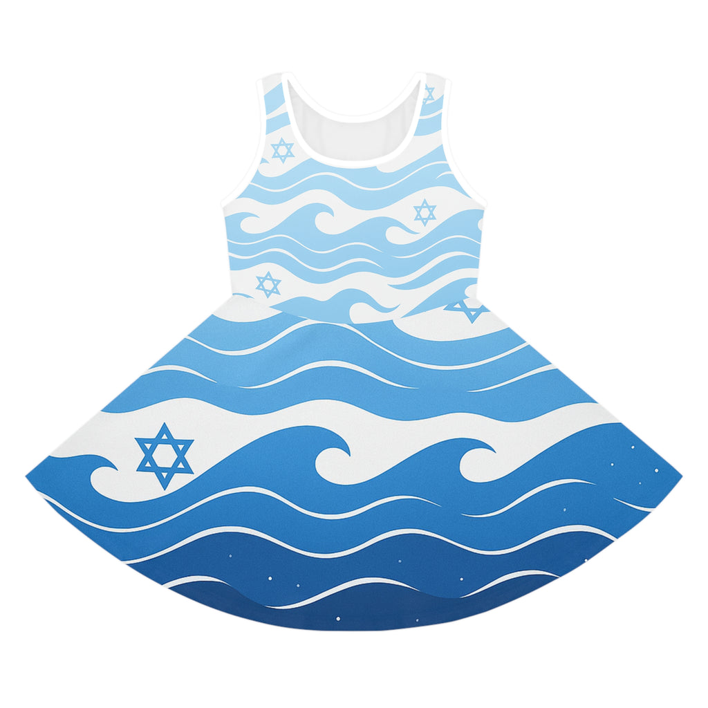 Waves of the Land Girls' Sleeveless Sundress (AOP) - American Zionist