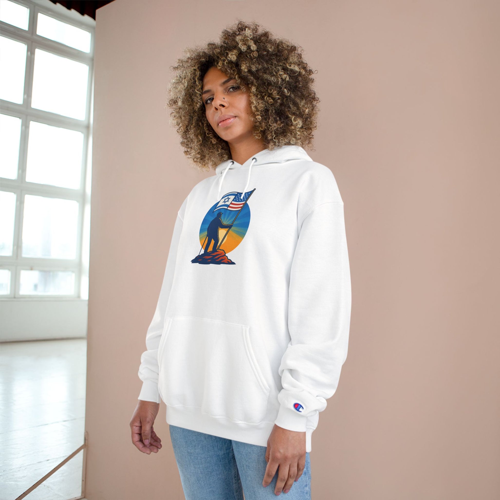 Grandpa Stands Tall Champion Hoodie - American Zionist