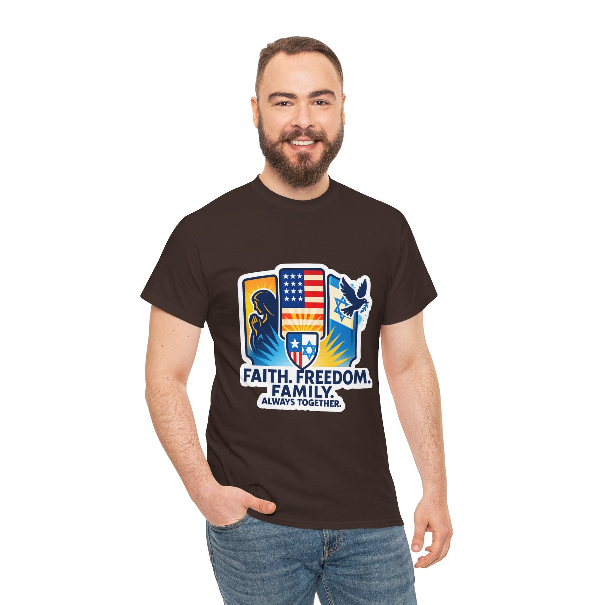 Shield Of Togetherness Unisex Heavy Cotton Tee - American Zionist