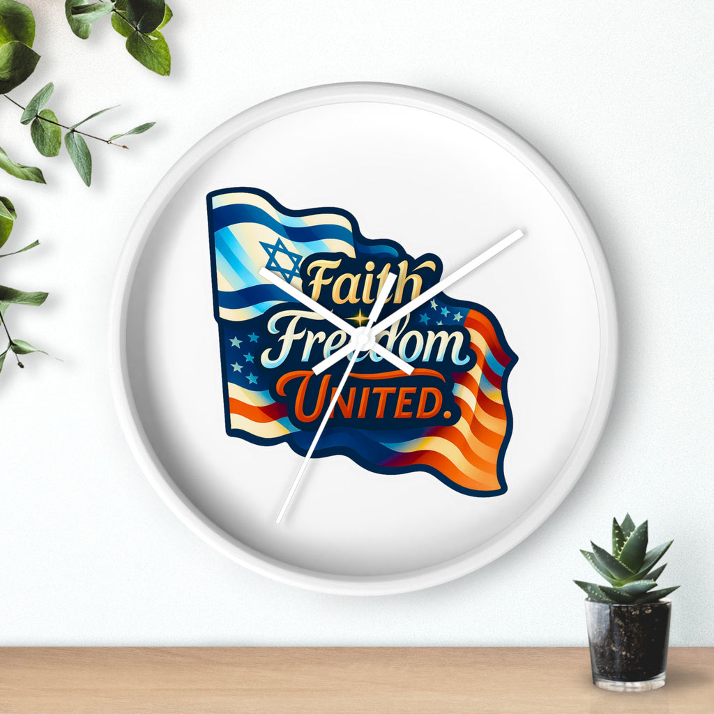 Faith Freedom United Wall Clock - American Zionist