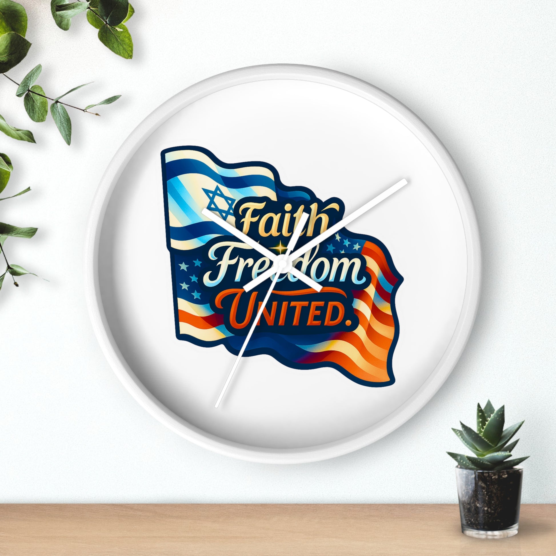 Faith Freedom United Wall Clock - American Zionist