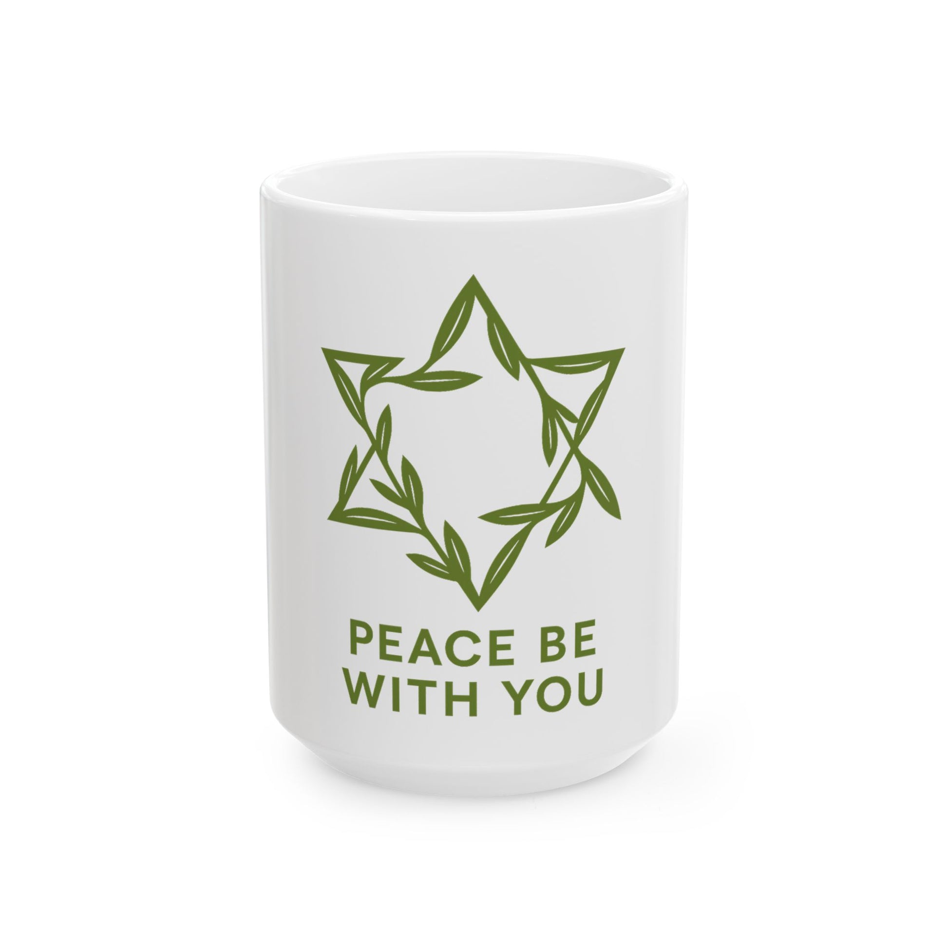 Peacewoven Star Ceramic Mug, (11oz, 15oz) - American Zionist