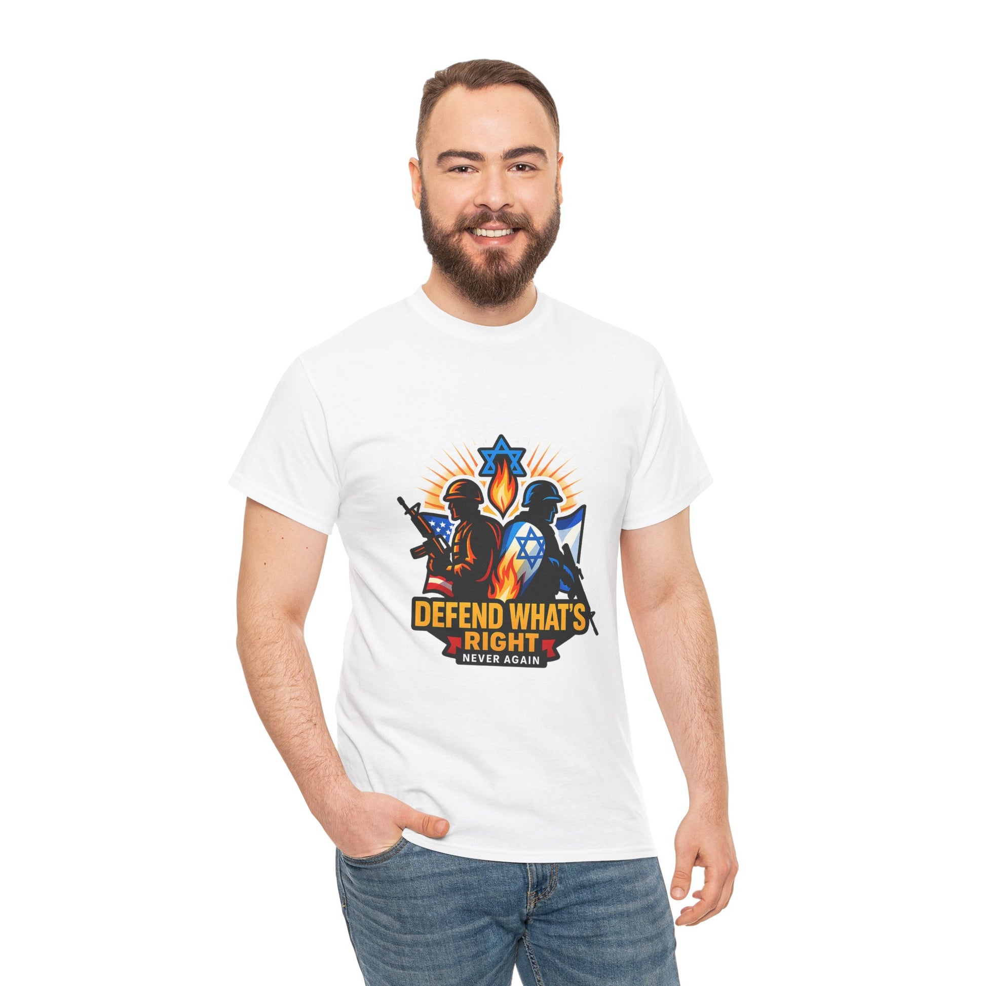 Defend Whats Right Unisex Heavy Cotton Tee - American Zionist