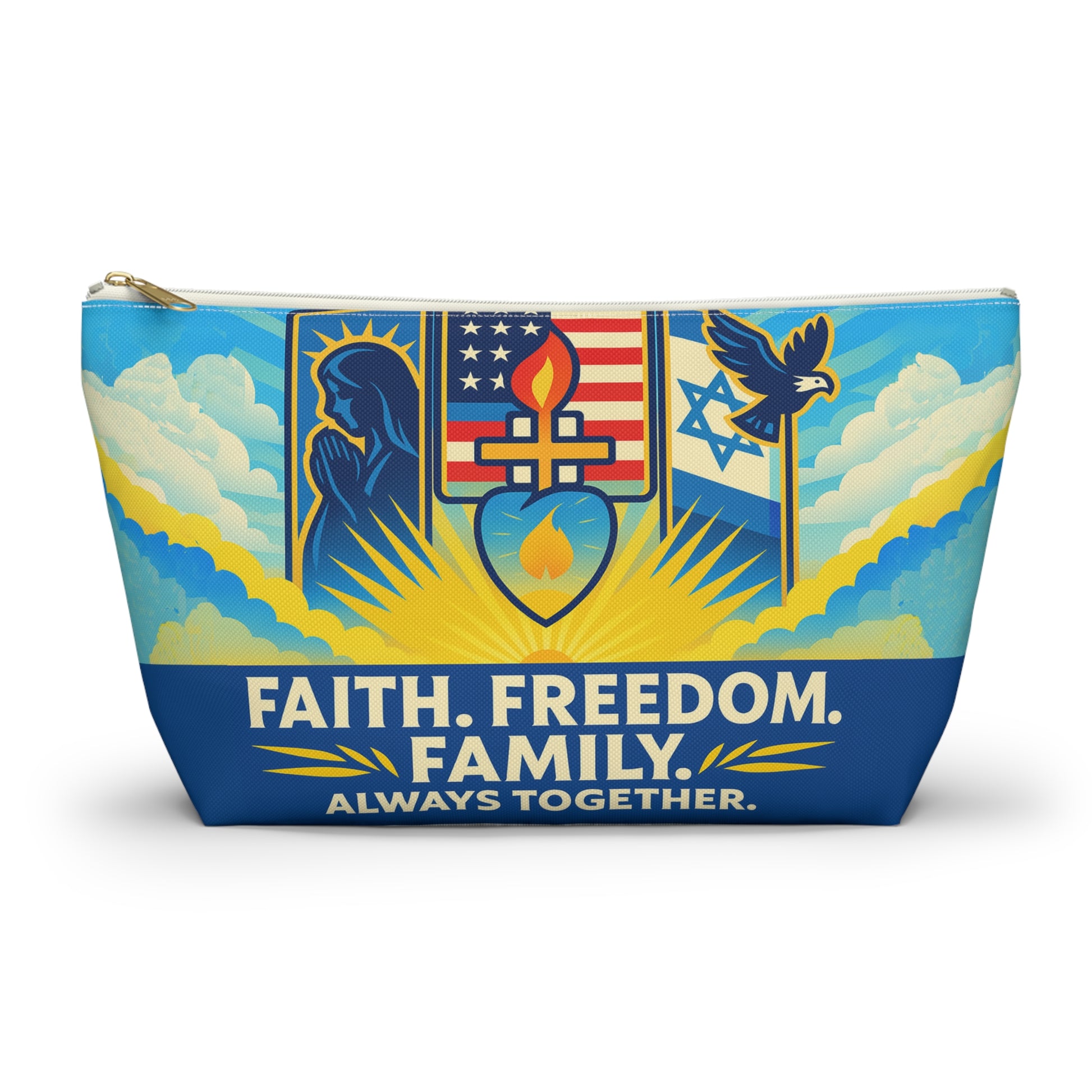 Guided by Faith's Flame Accessory Pouch w T - bottom - American Zionist