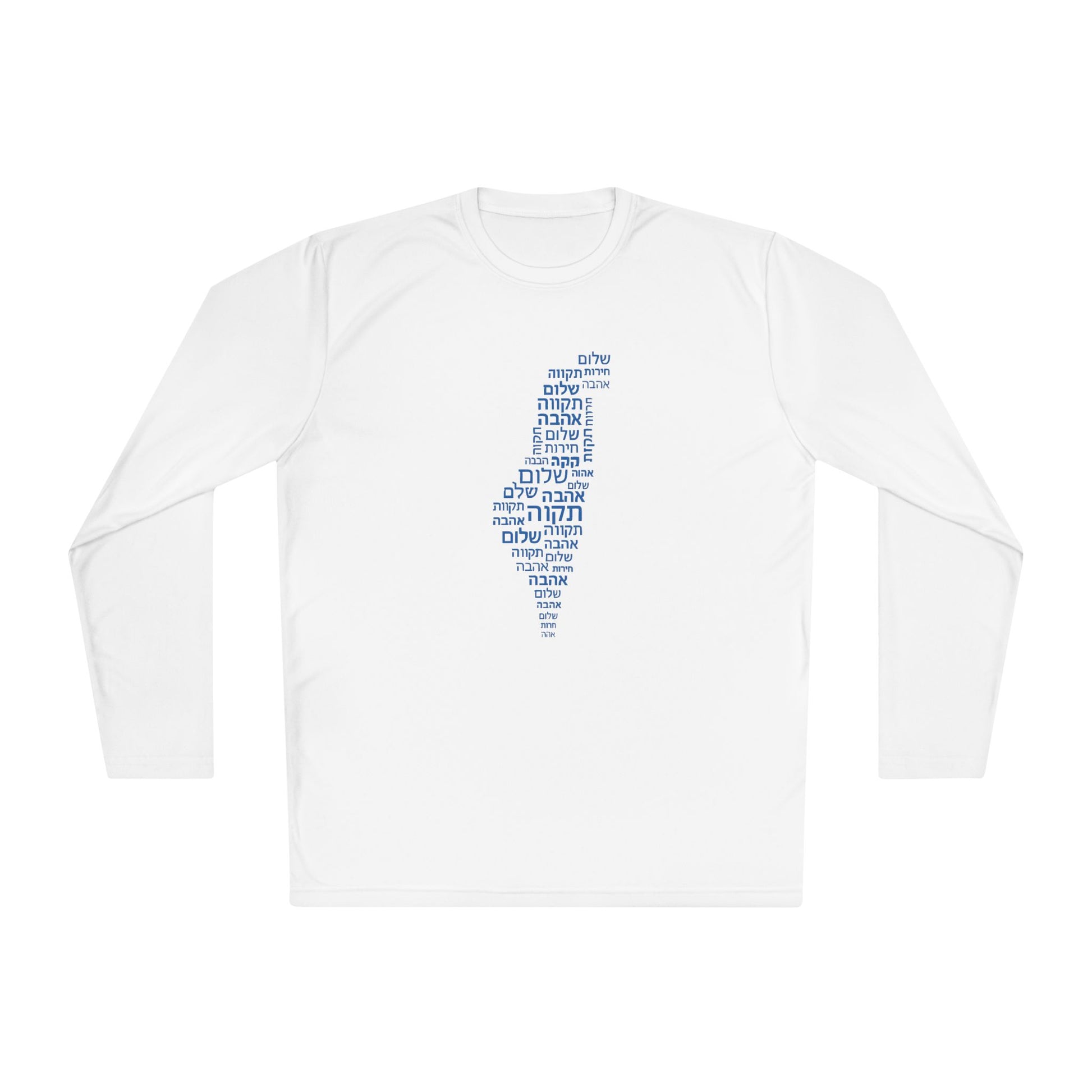 Hebrew Letters Unisex Lightweight Long Sleeve Tee - American Zionist