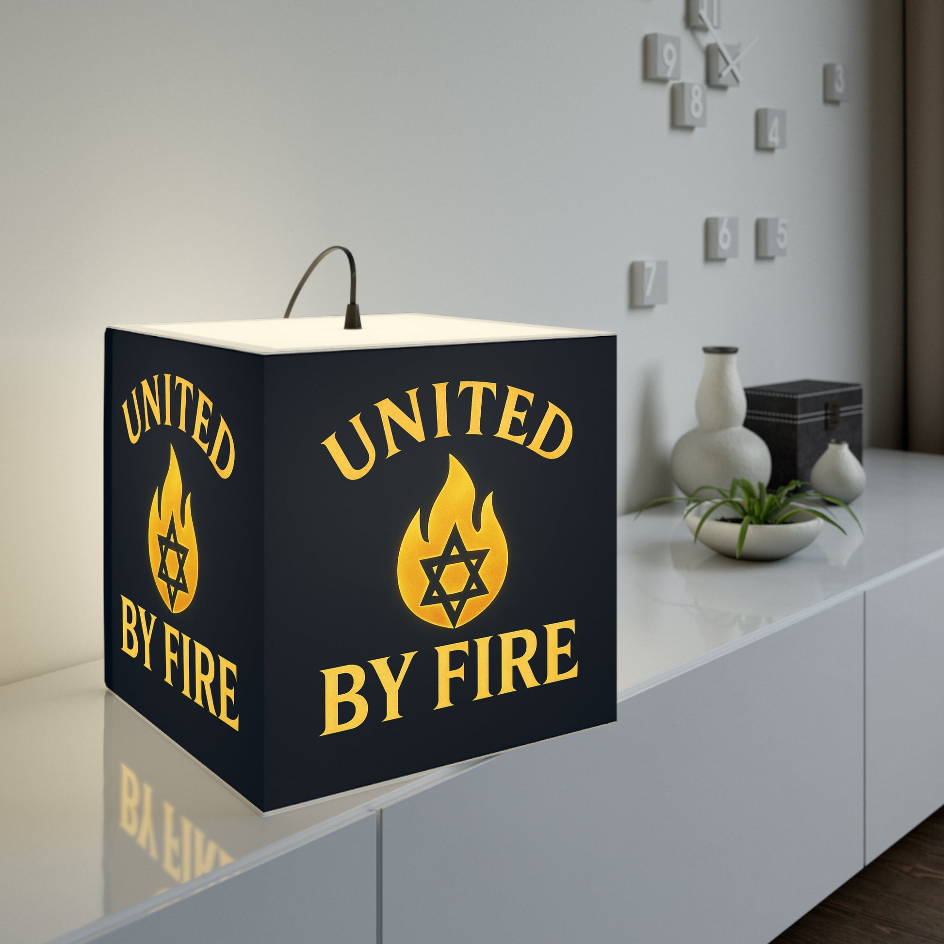 United by Fire Light Cube Lamp - American Zionist