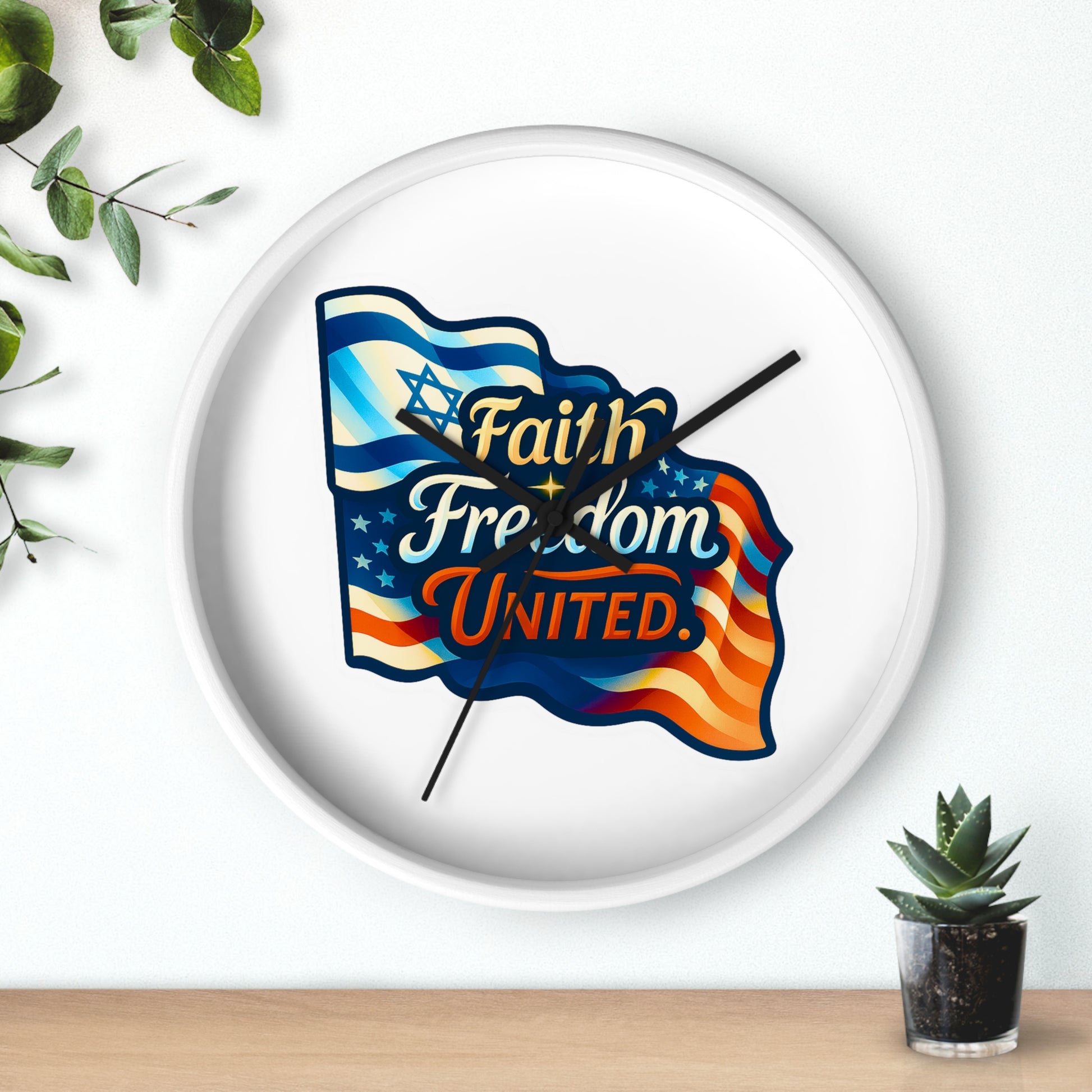 Faith Freedom United Wall Clock - American Zionist