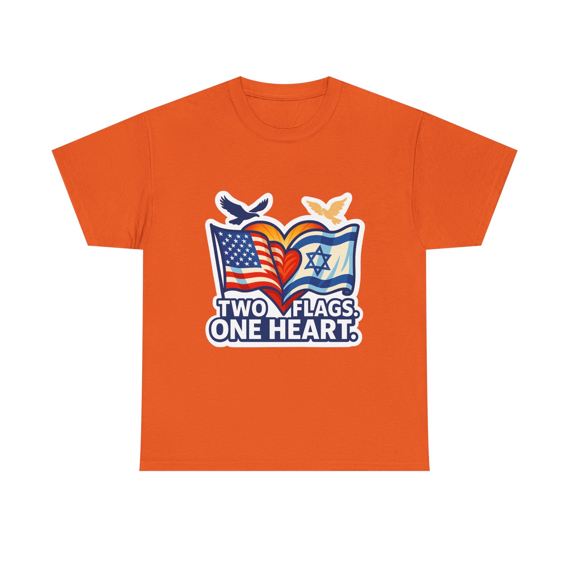 Two Flags One Heart Unisex Heavy Cotton Tee - American Zionist